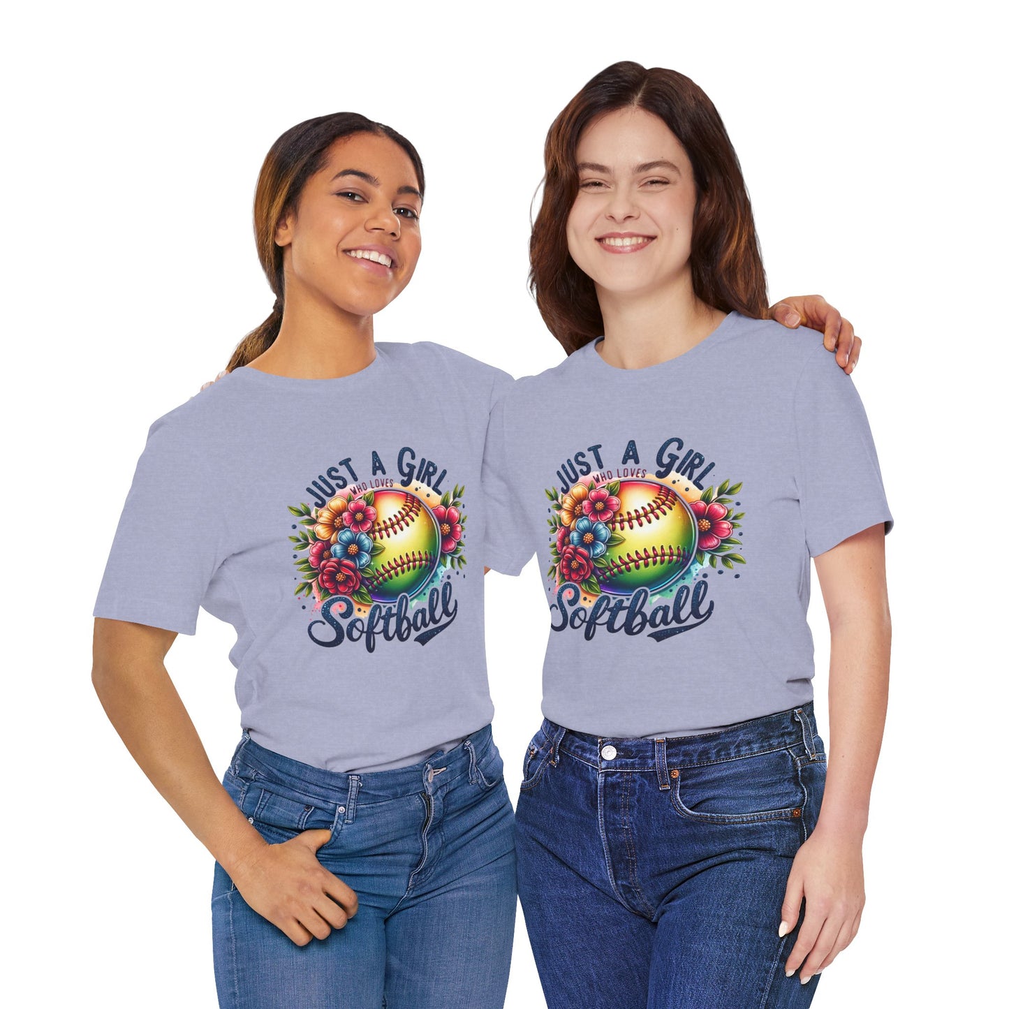 Just a girl who loves softball t-shirt
