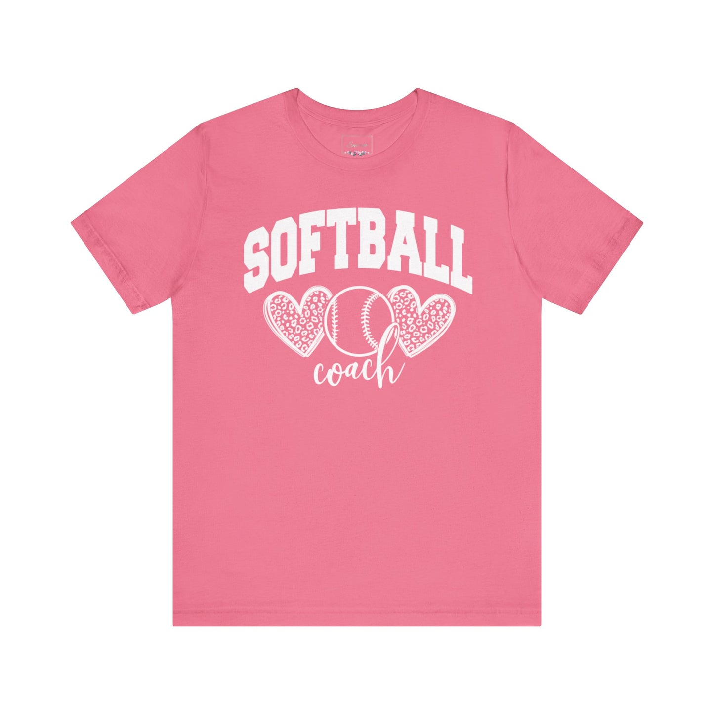 Softball Coach Hearts T Shirt (Light 1)