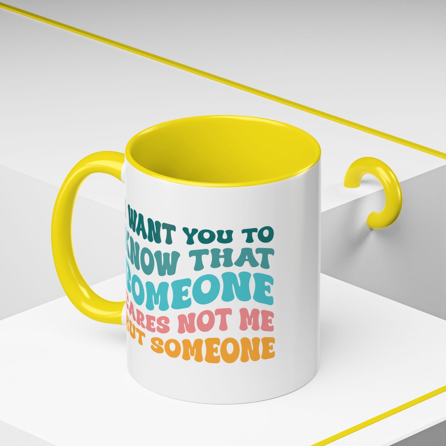 Sarcastic Accent Coffee Mug - "Someone Cares just not Me" - Fun Gift for Self-Care, Motivation, & Celebrations