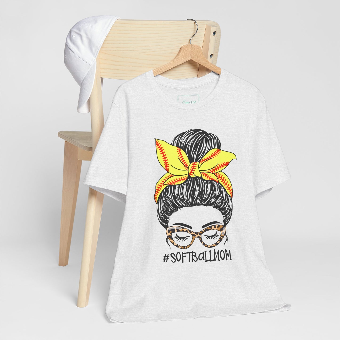Messy Bun Softball Mom T Shirt (Light)