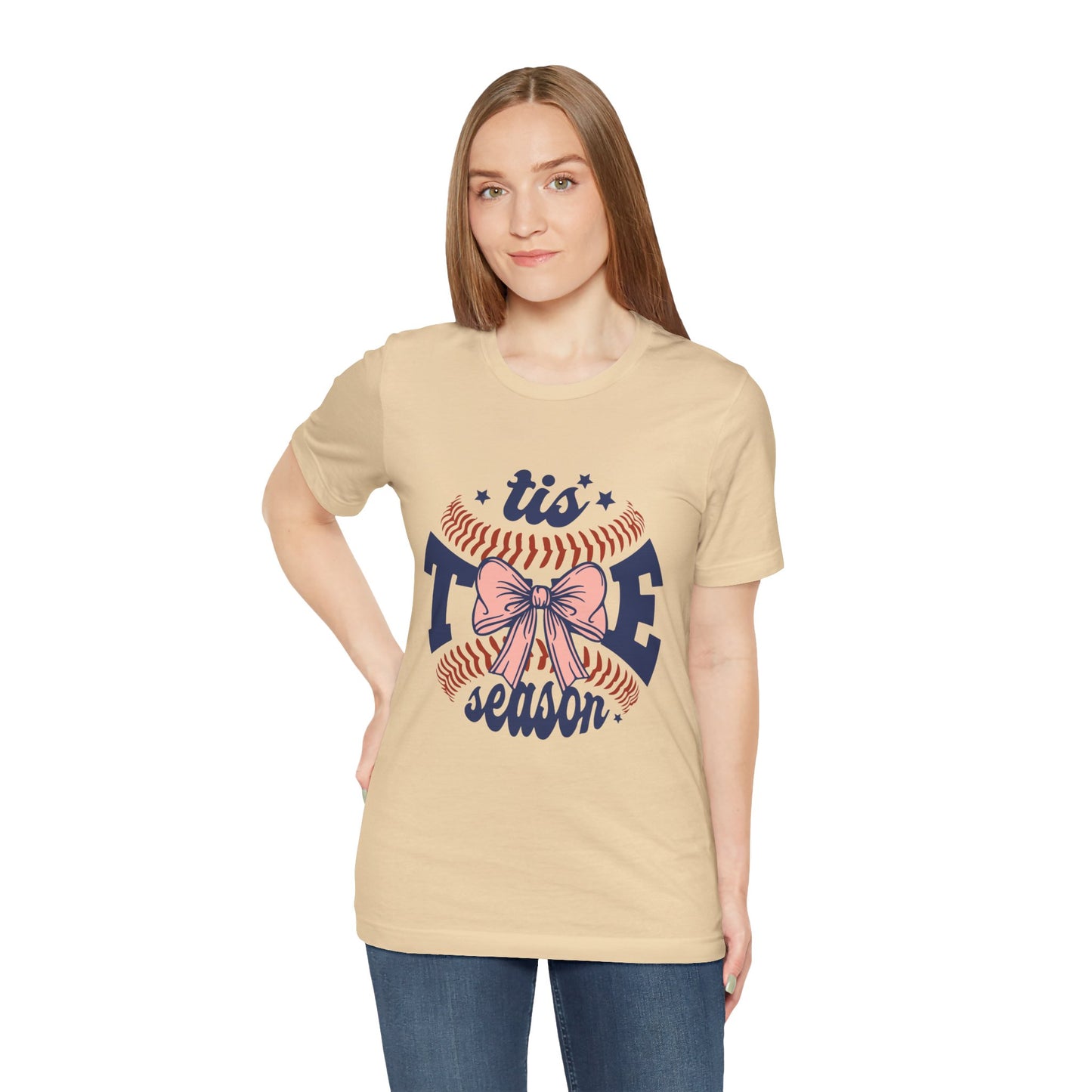 "Tis Tee Season Unisex Jersey Short Sleeve Tee - Perfect for Baseball Lovers"