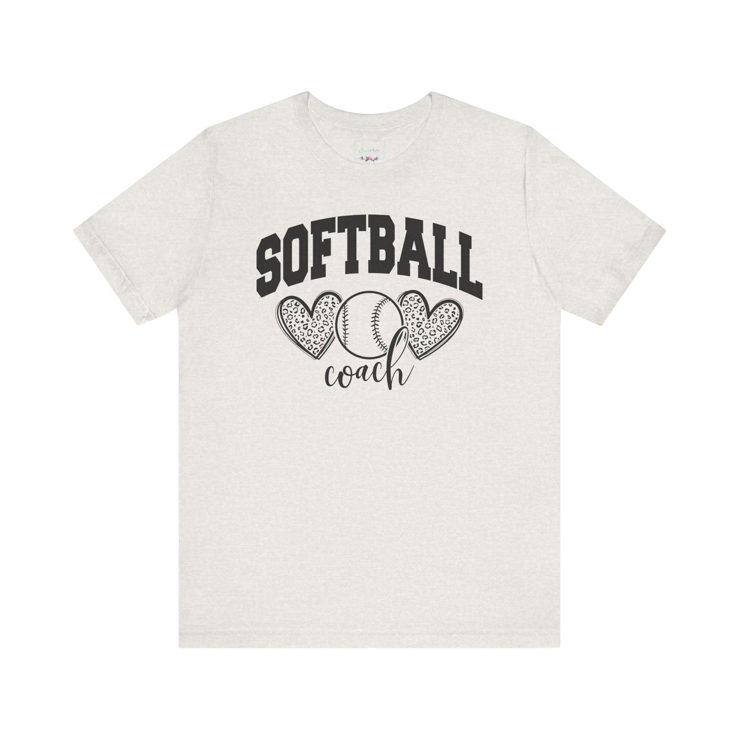 Softball Coach Hearts T Shirt (Light)