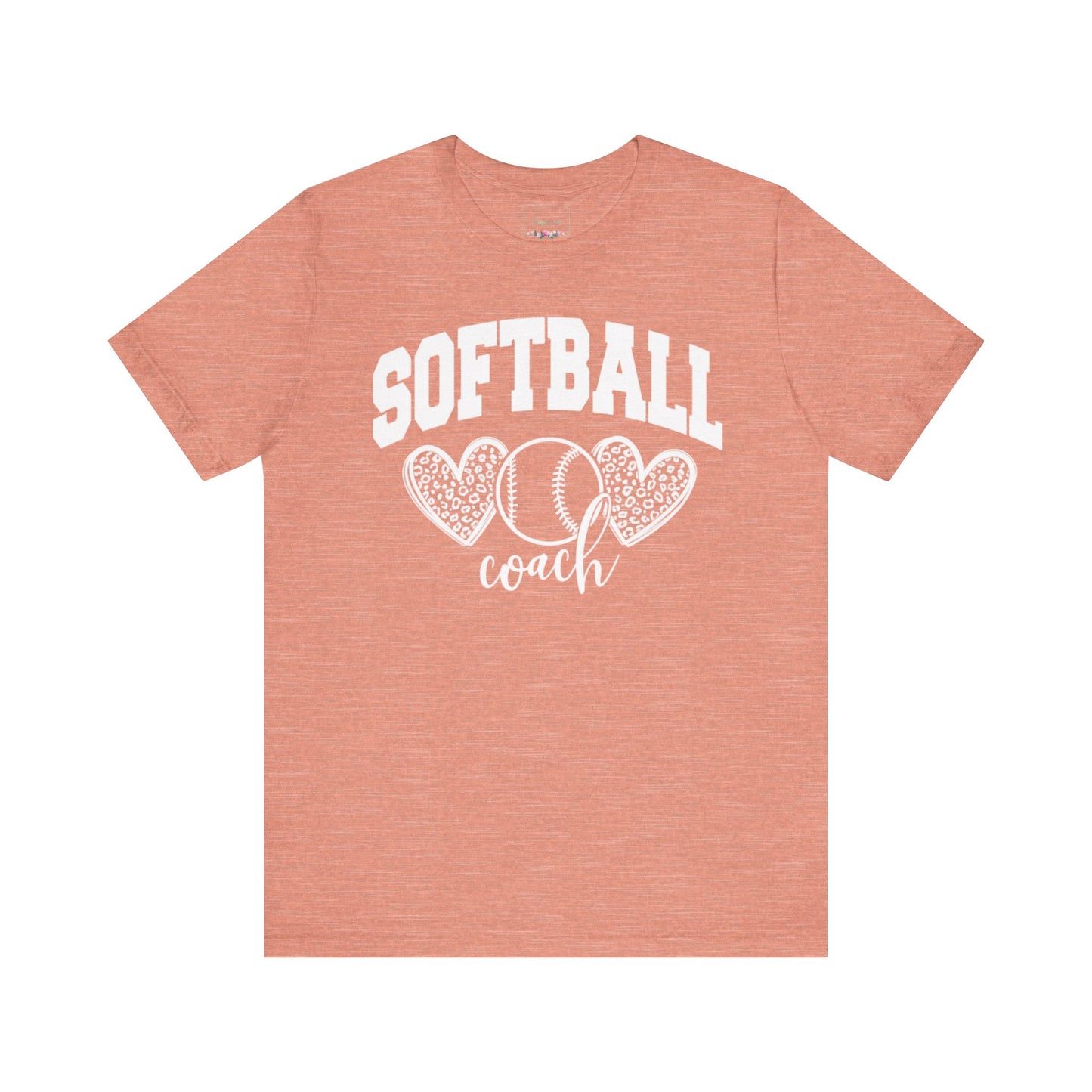 Softball Coach Hearts T Shirt (Light 1)