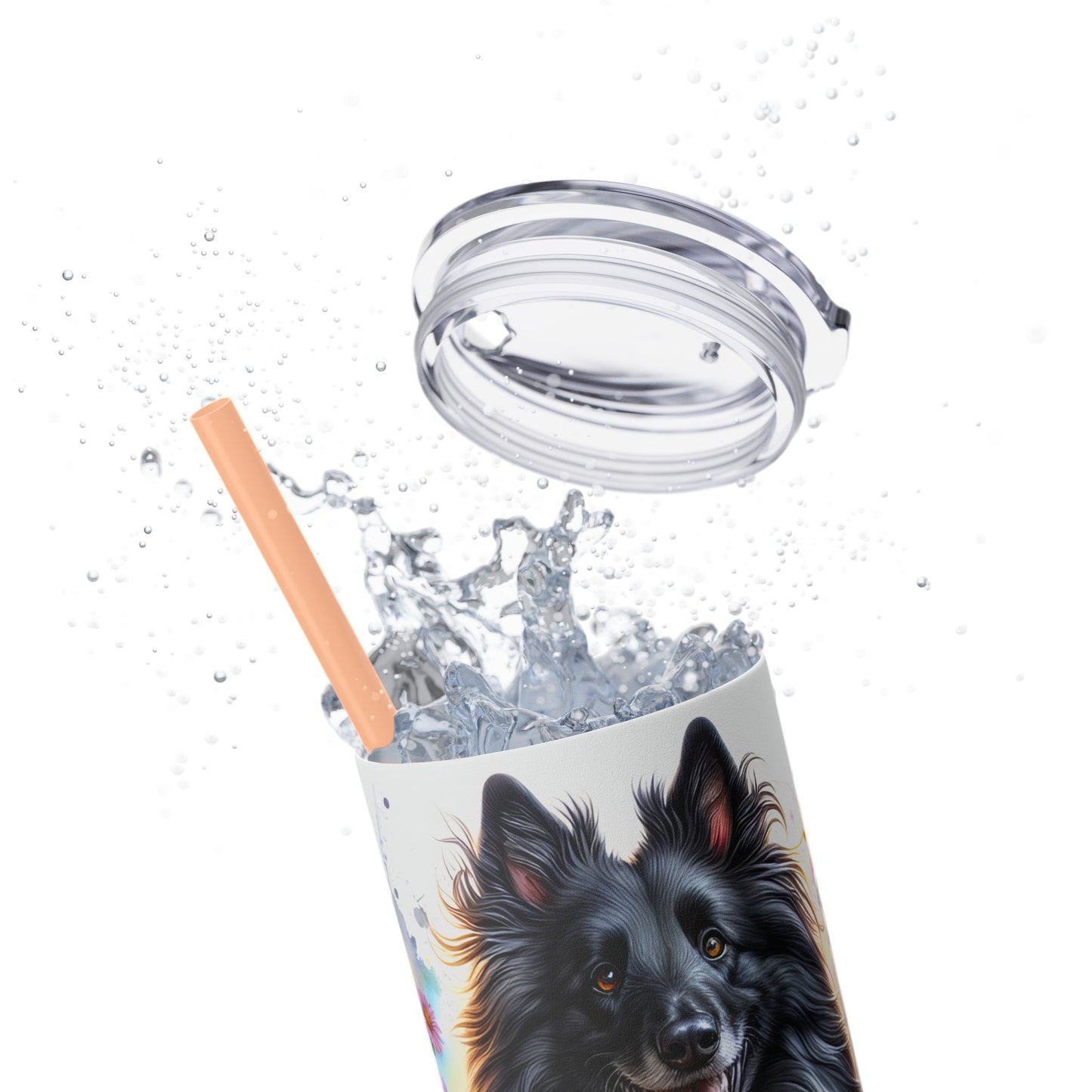 Belgian Tervuren Skinny Tumbler with Straw, 20oz