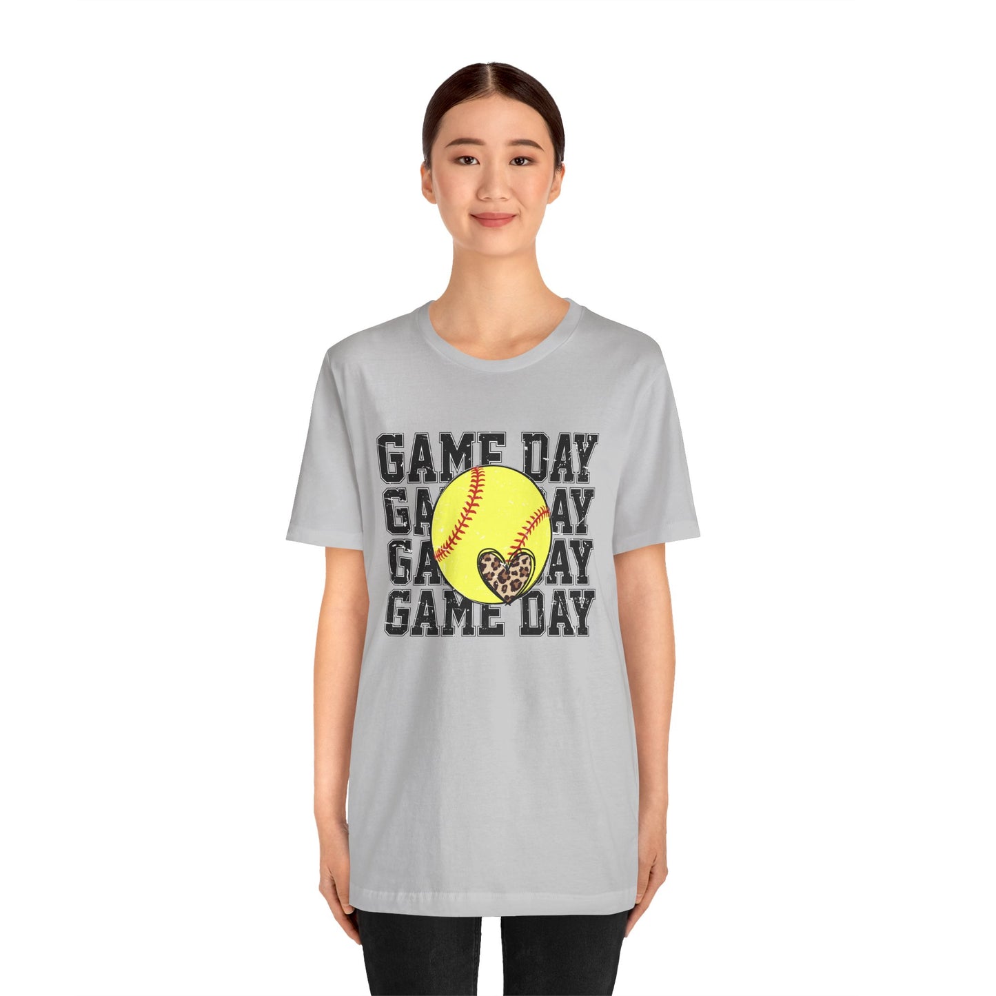 Softball Game Day Heart T Shirt (Light)