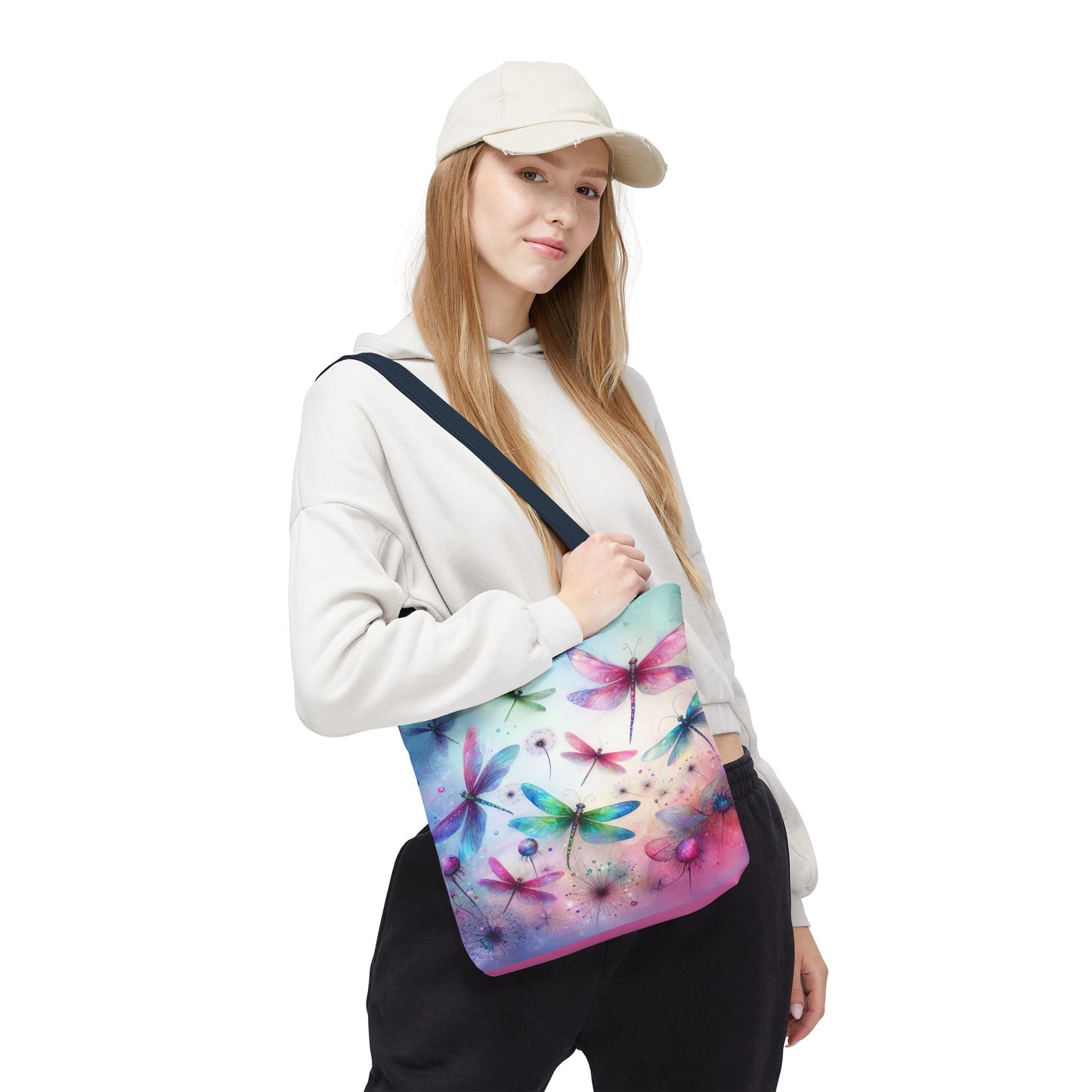 Dragonfly Tote Bag with Pastel Watercolor Design