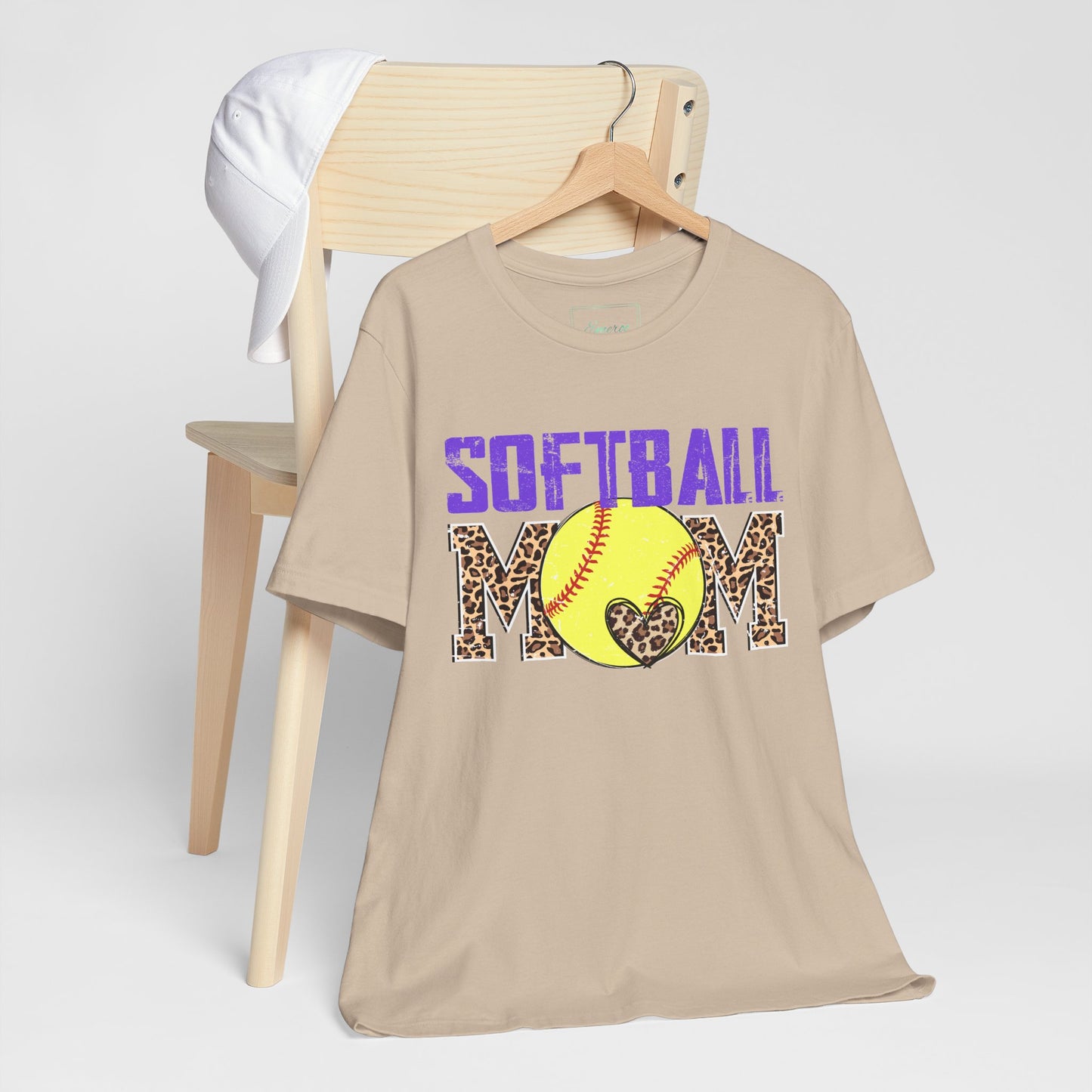 Leopard Softball Mom T Shirt (Light)
