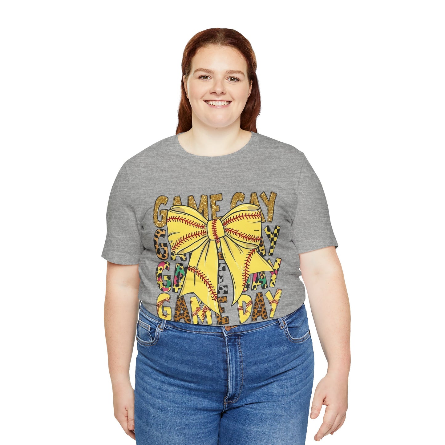 Softball Game Day Coquette Bow T Shirt