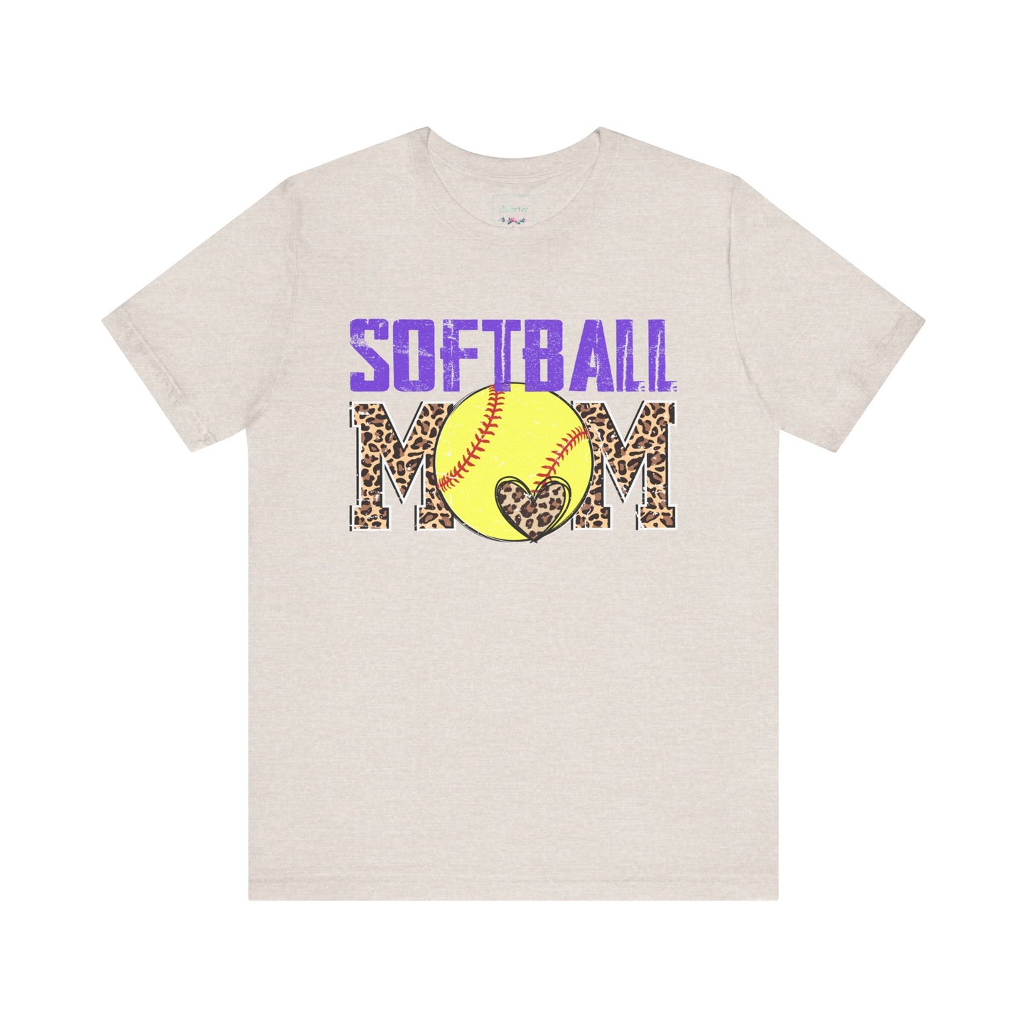 Leopard Softball Mom T Shirt (Light)