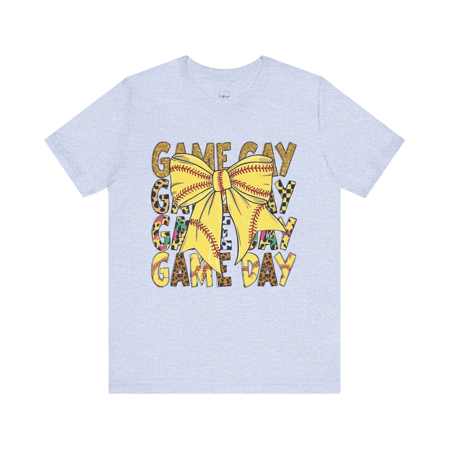 Softball Game Day Coquette Bow T Shirt