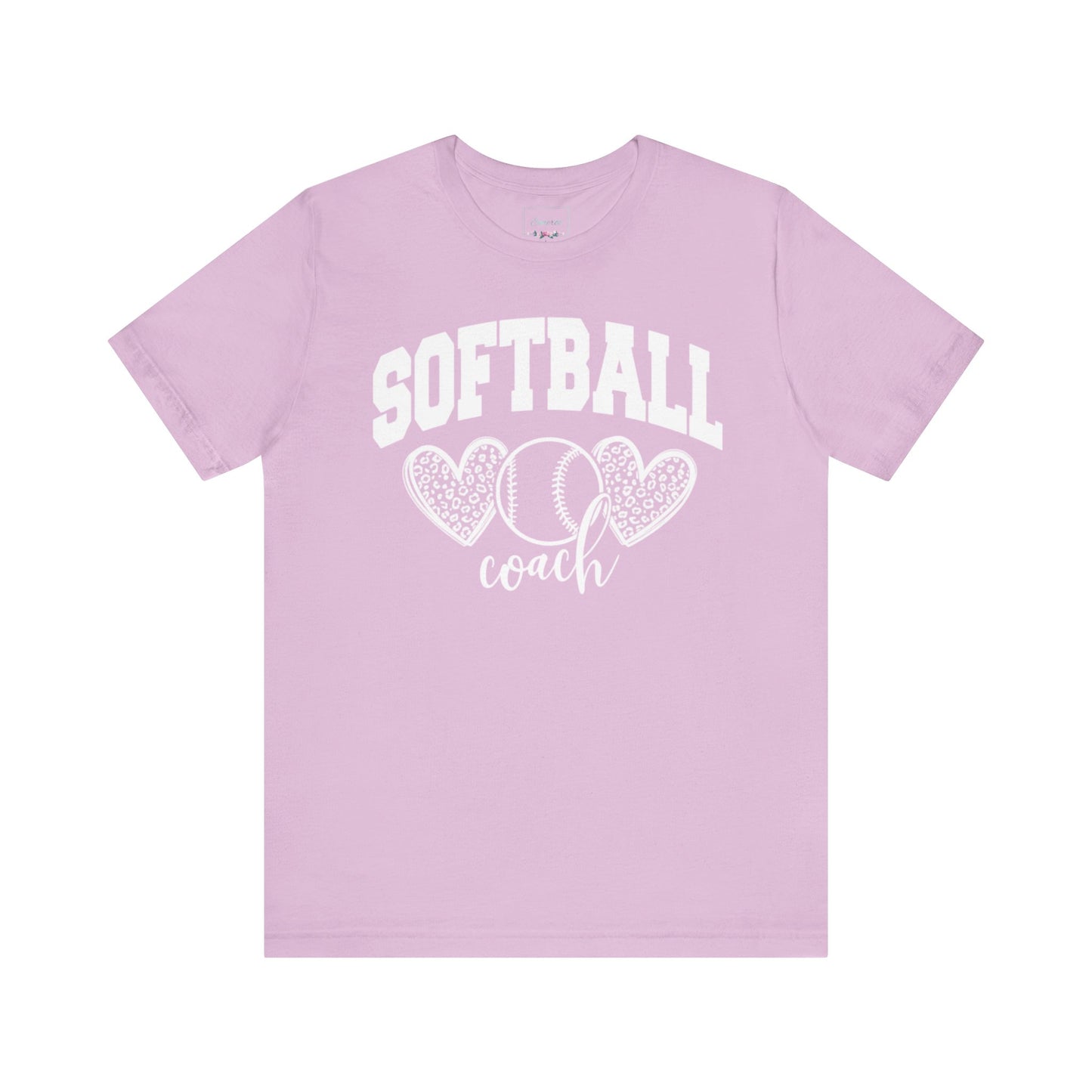 Softball Coach Hearts T Shirt (Light 3)