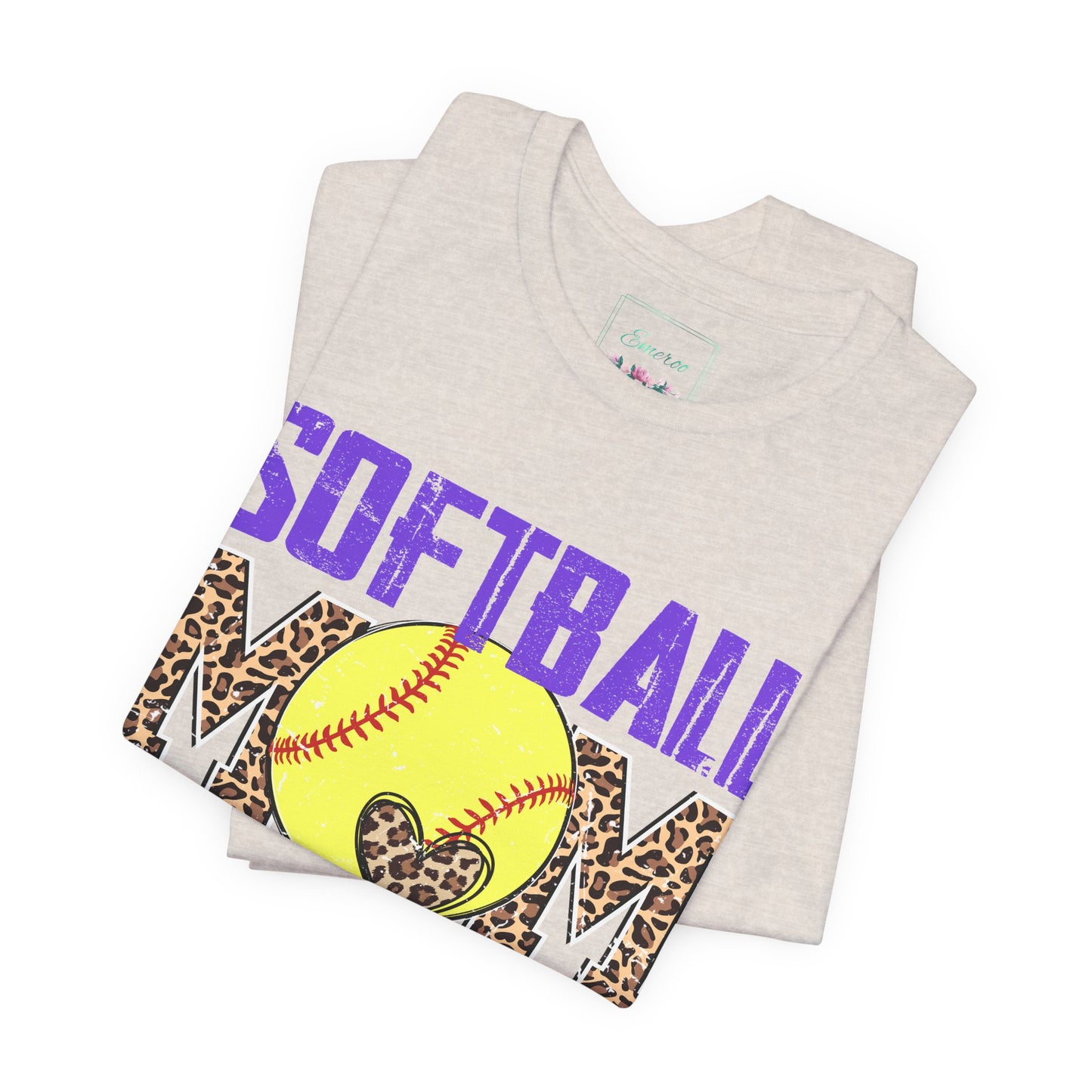 Leopard Softball Mom T Shirt (Light)