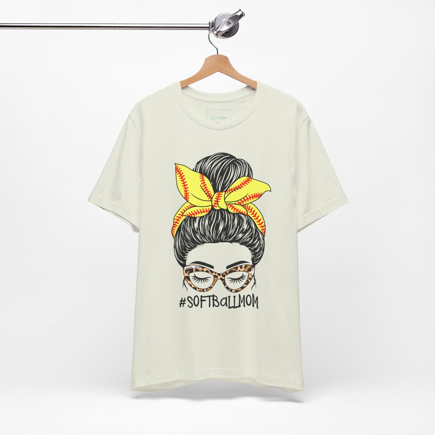 Messy Bun Softball Mom T Shirt (Light)