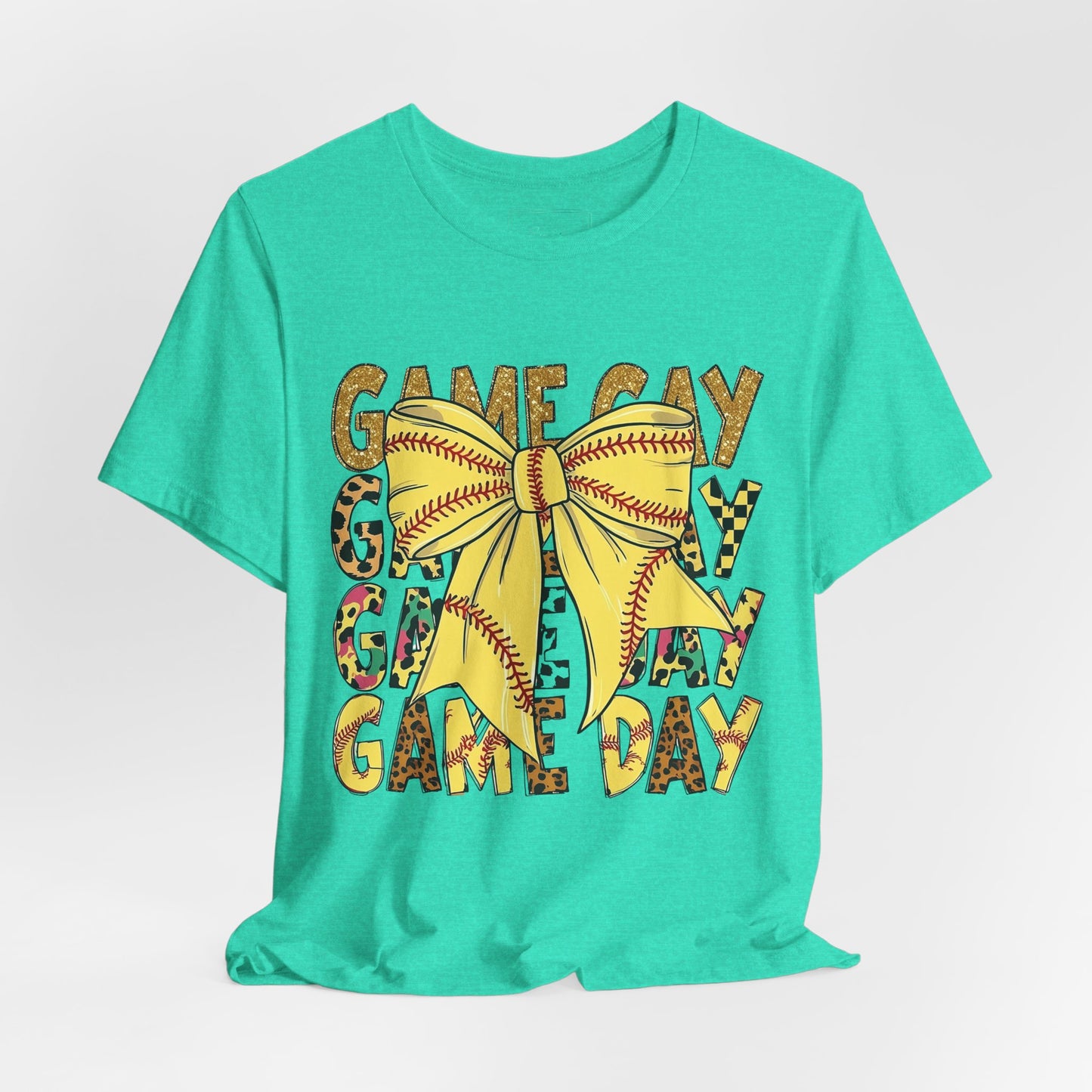 Softball Game Day Coquette Bow T Shirt