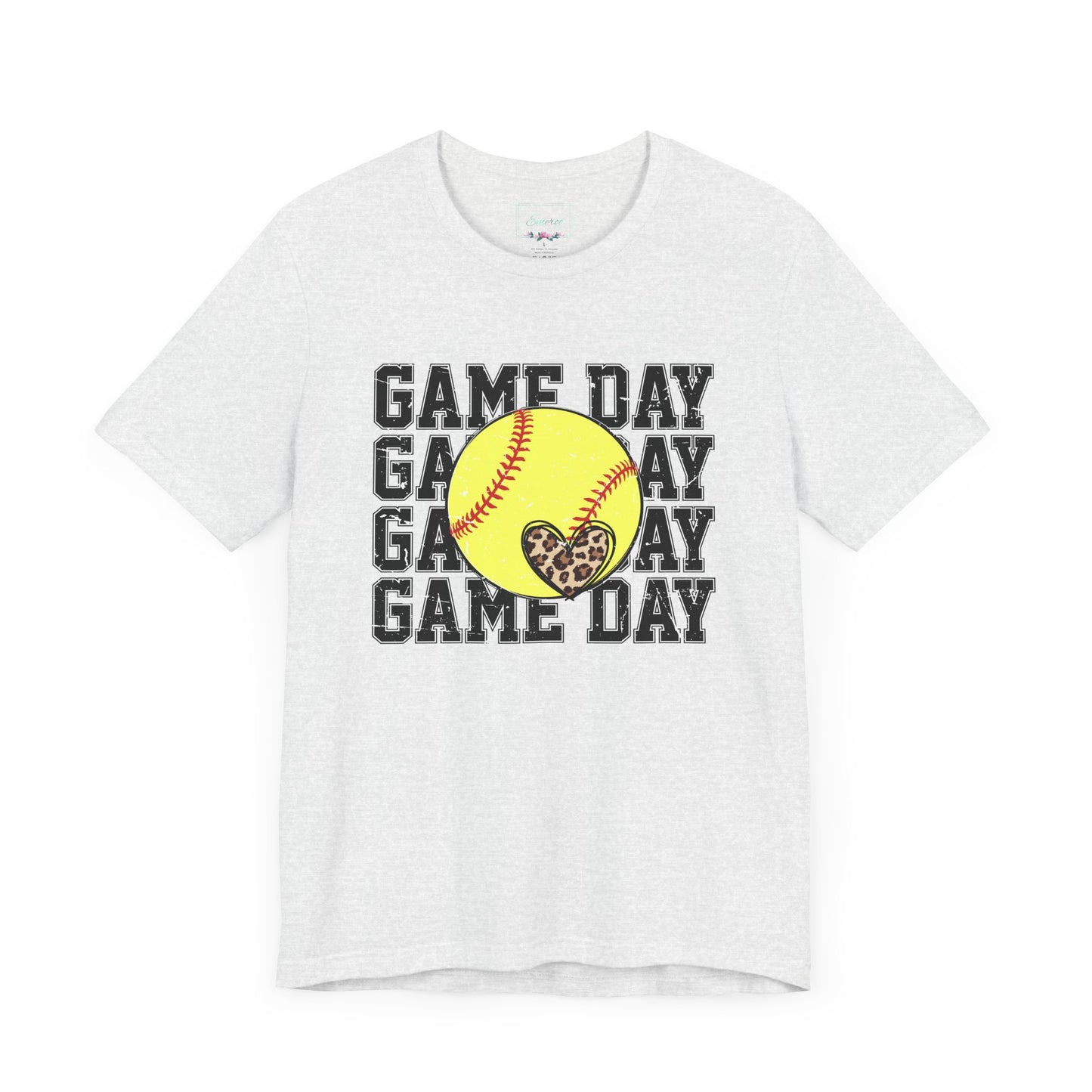 Softball Game Day Heart T Shirt (Light)