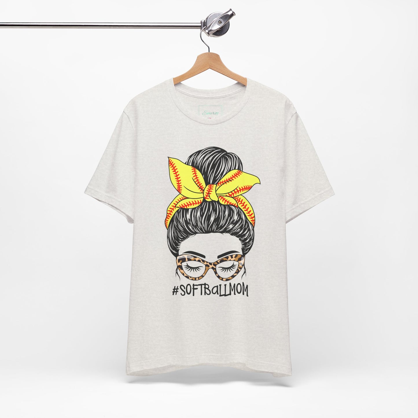 Messy Bun Softball Mom T Shirt (Light)