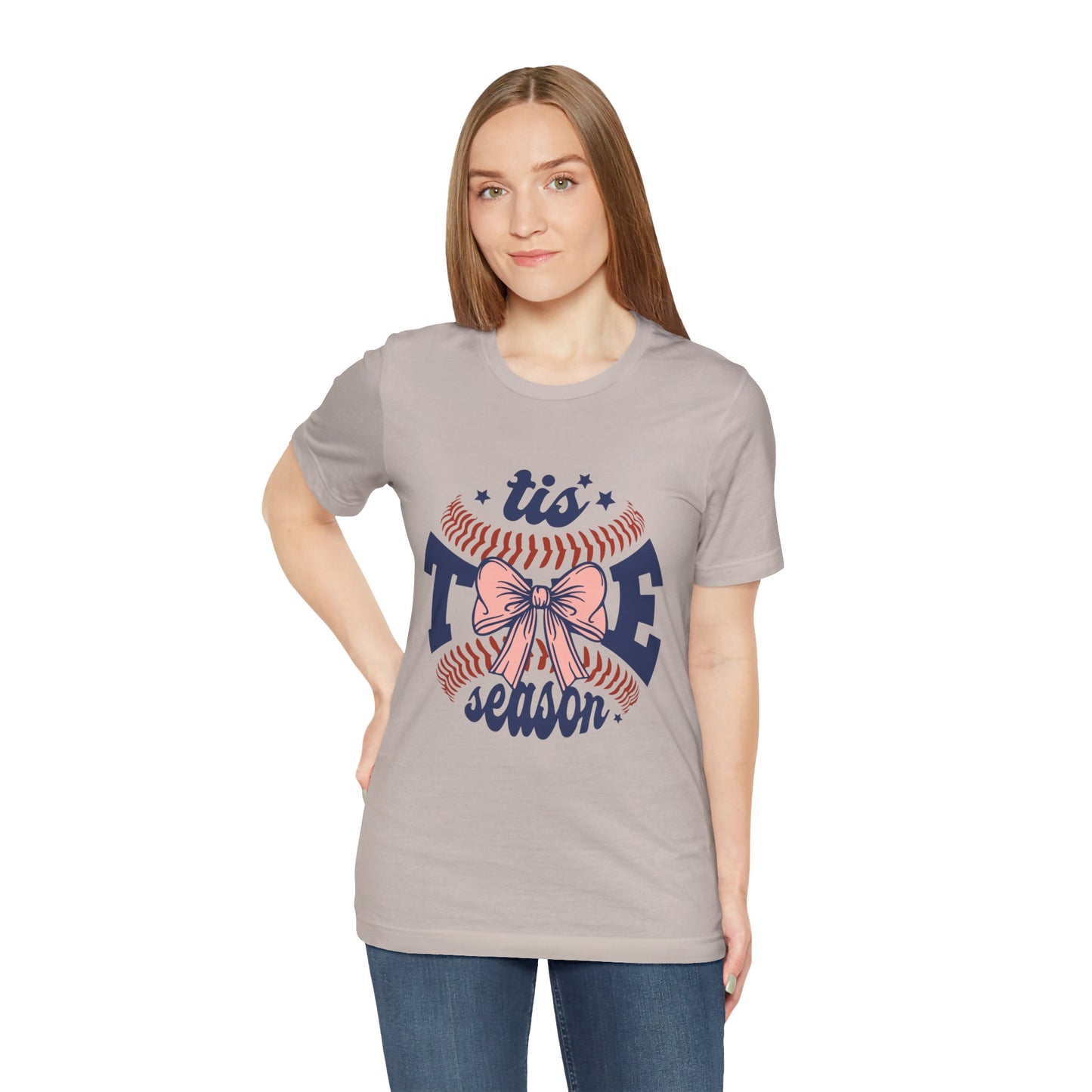 "Tis Tee Season Unisex Jersey Short Sleeve Tee - Perfect for Baseball Lovers"