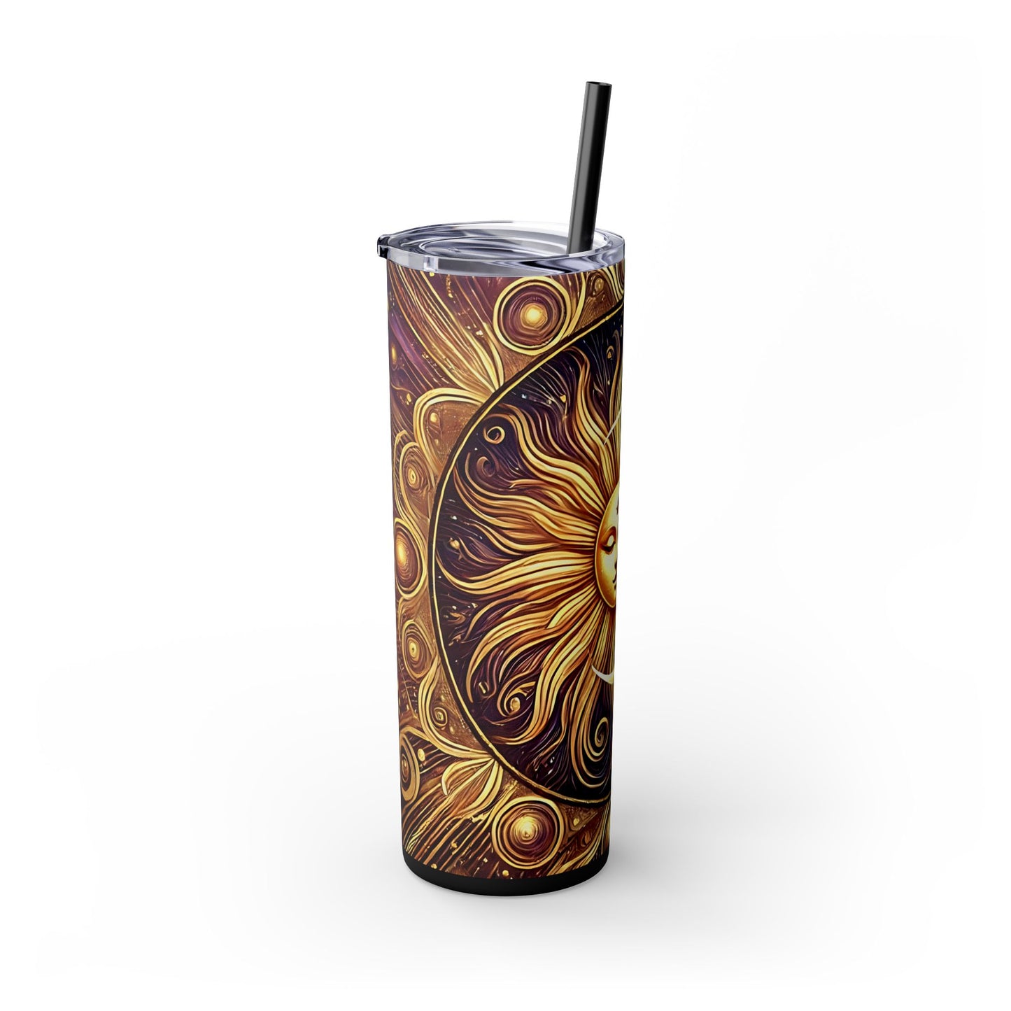 Sun and Moon Skinny Tumbler with Straw, 20oz