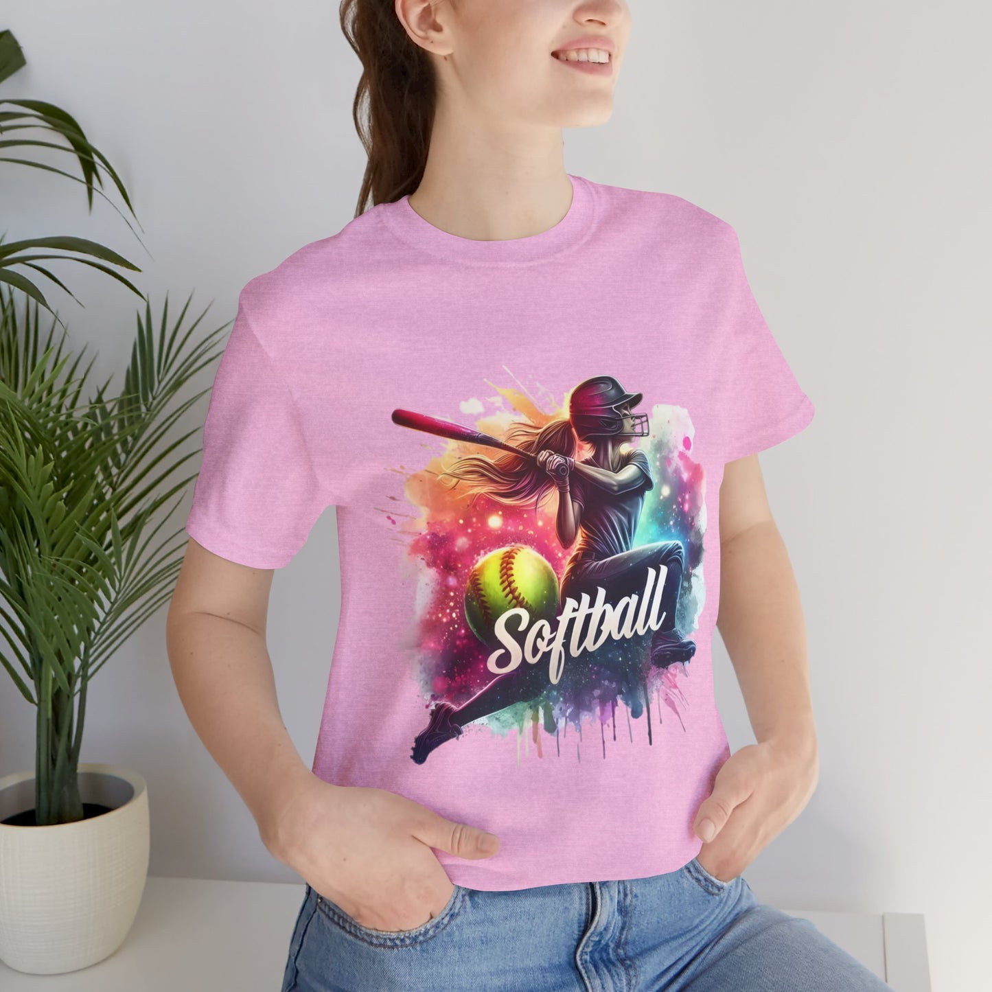 Paint splashed softball swing Jersey Tee