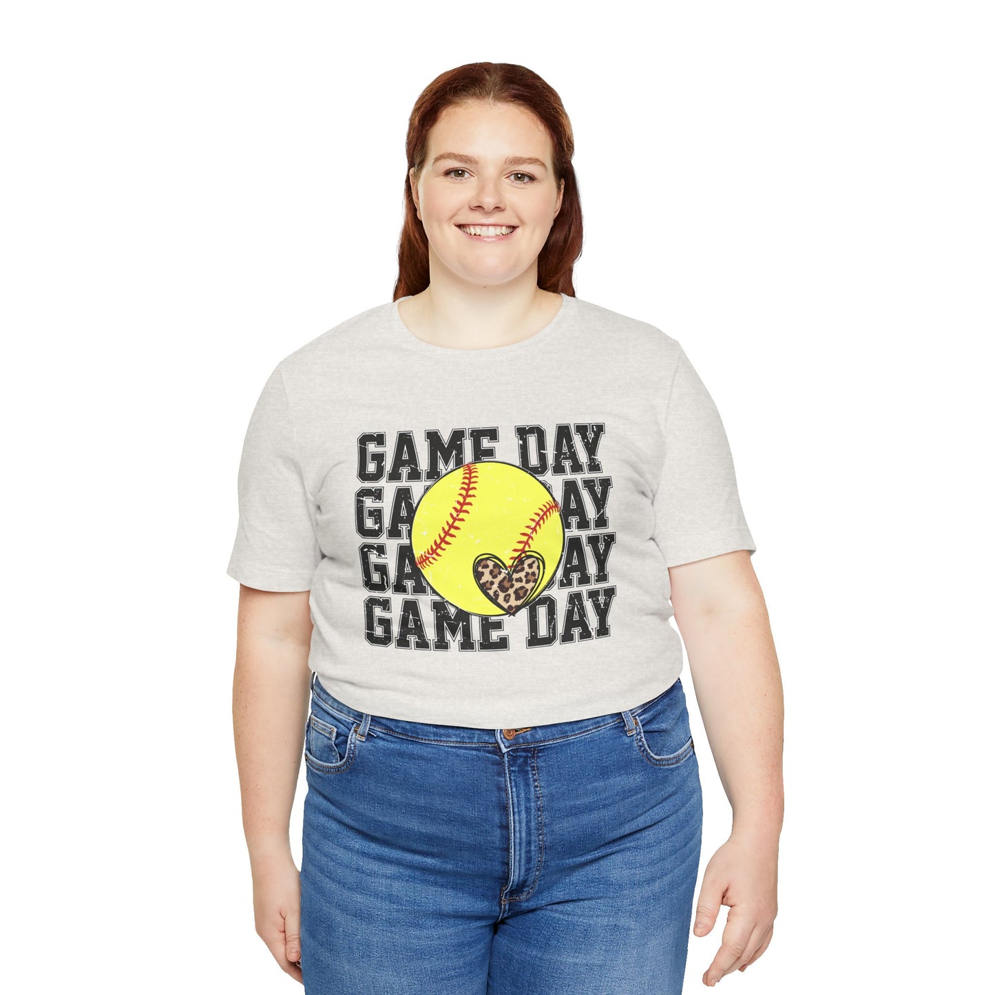 Softball Game Day Heart T Shirt (Light)
