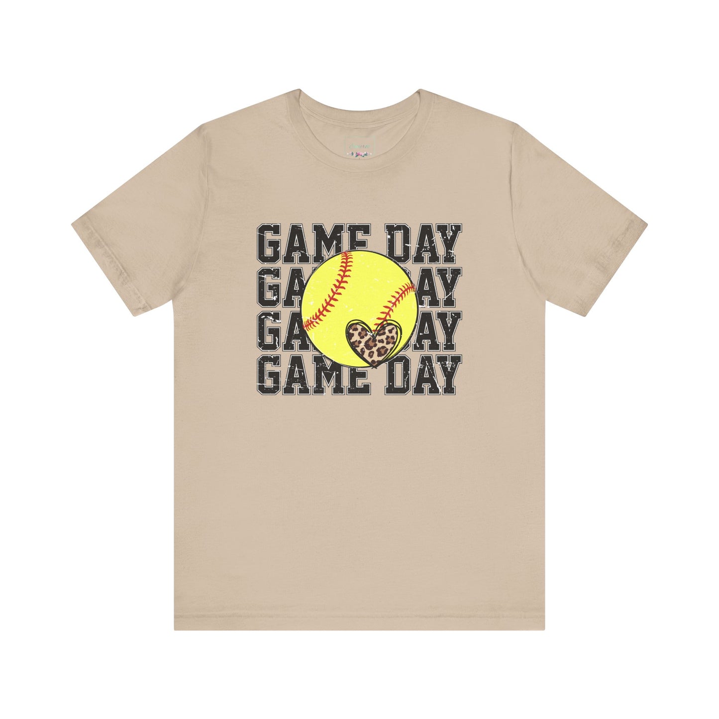 Softball Game Day Heart T Shirt (Light)