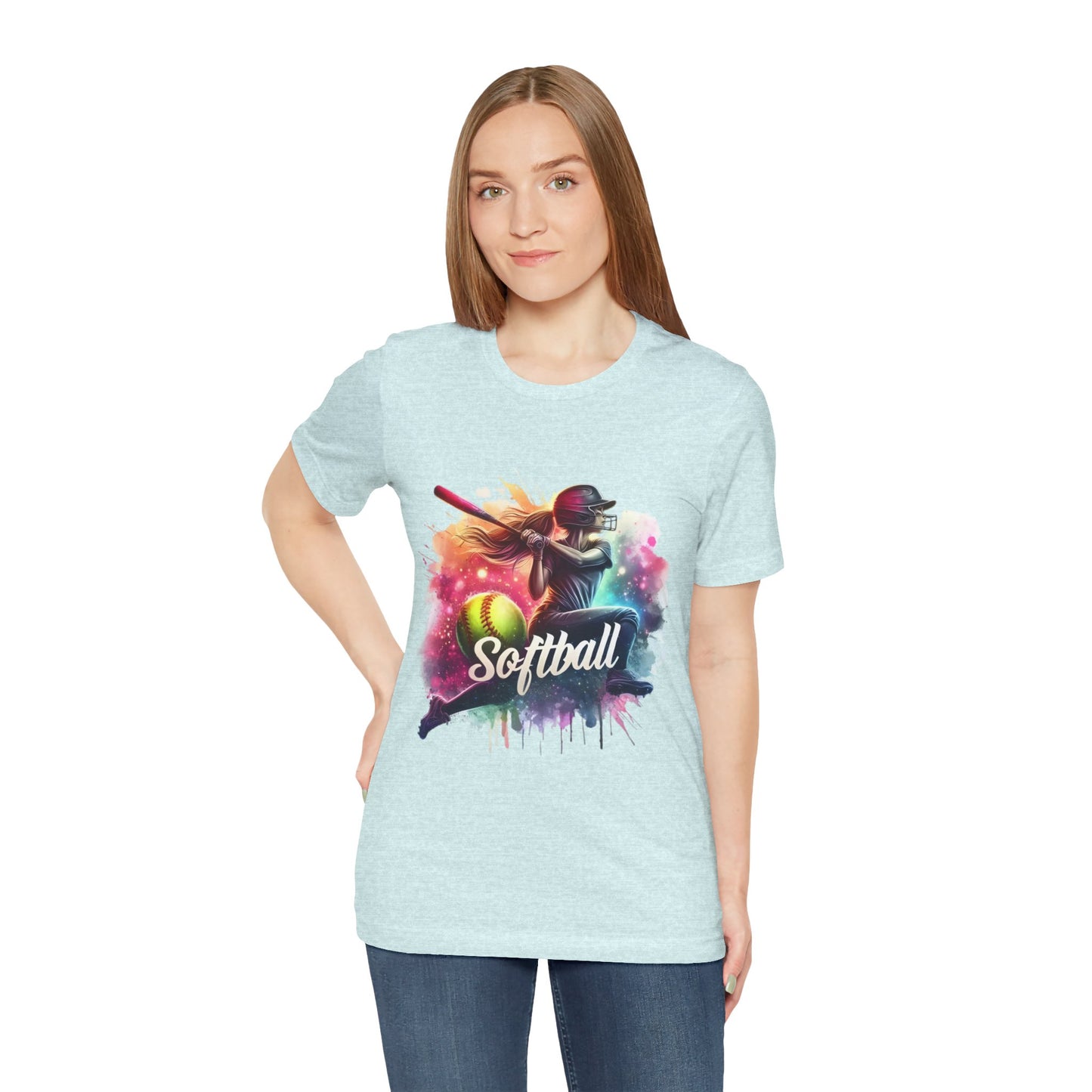 Paint splashed softball swing Jersey Tee