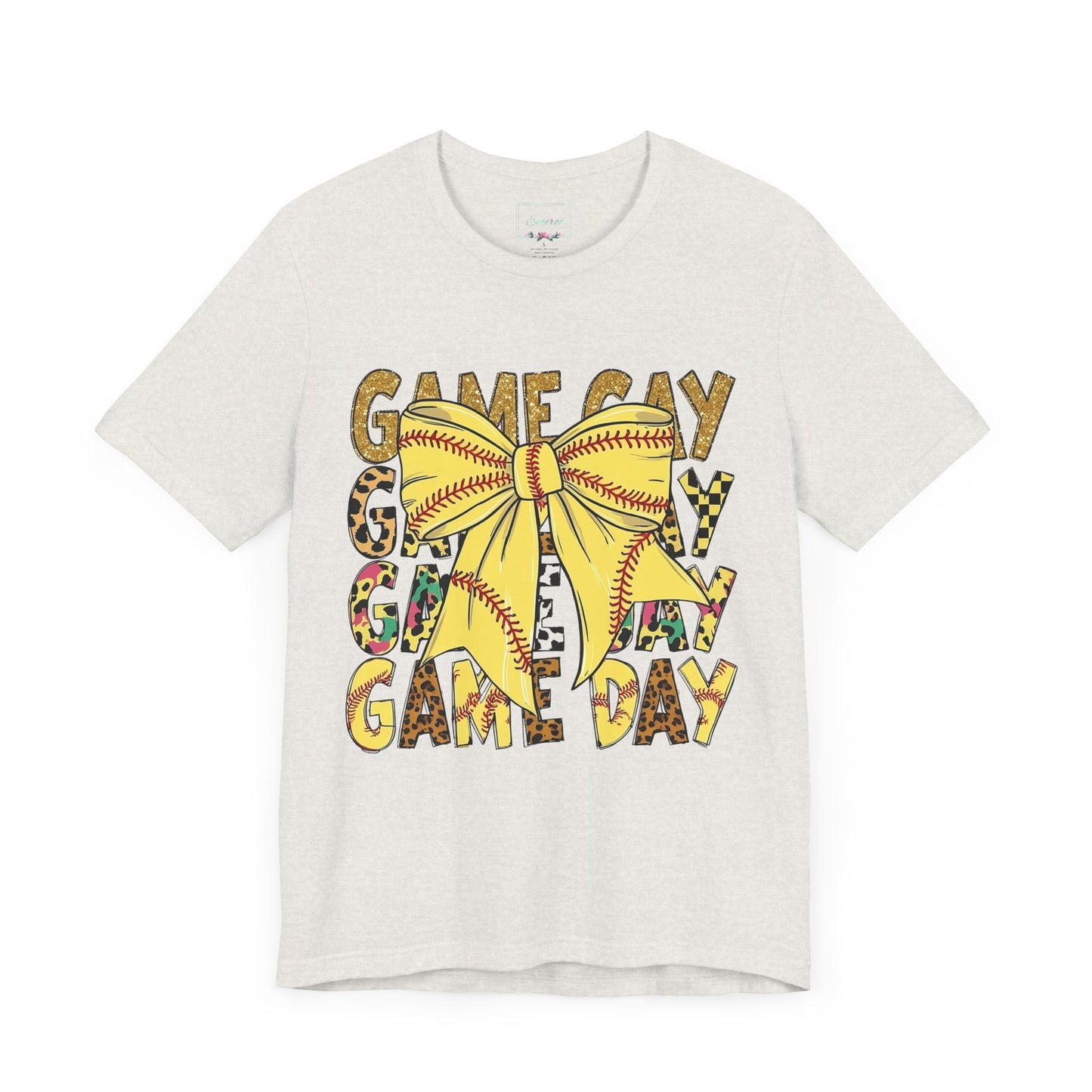 Softball Game Day Coquette Bow T Shirt
