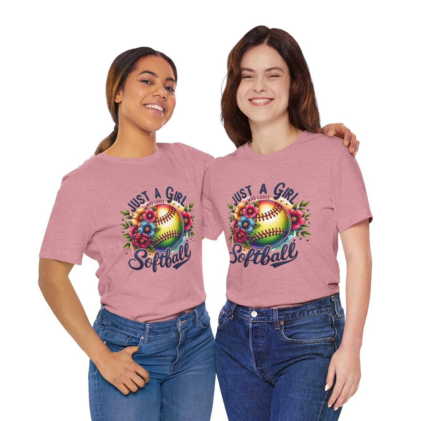 Just a girl who loves softball t-shirt