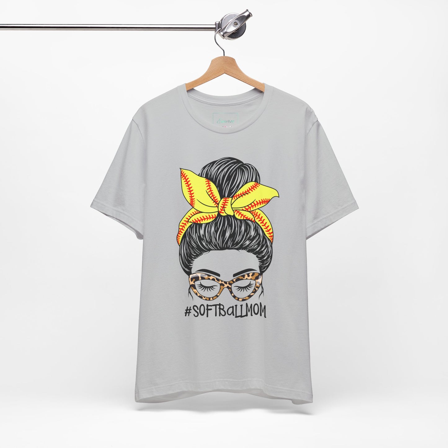 Messy Bun Softball Mom T Shirt (Light)