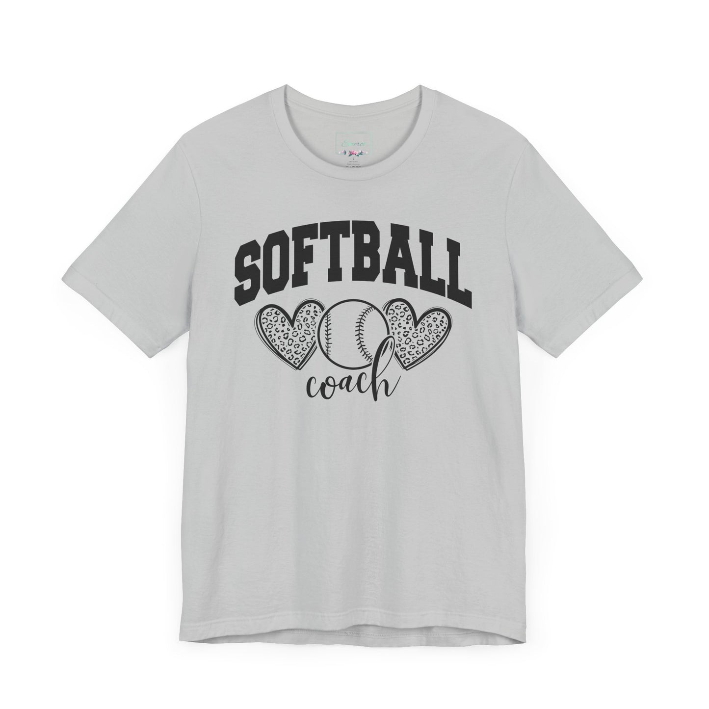 Softball Coach Hearts T Shirt (Light)