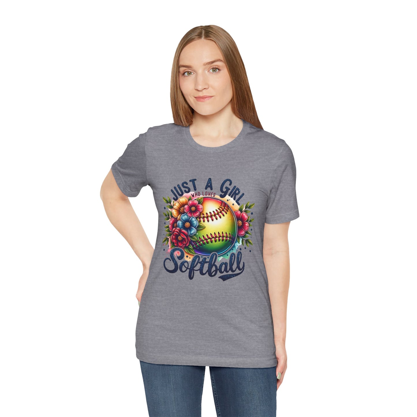 Just a girl who loves softball t-shirt