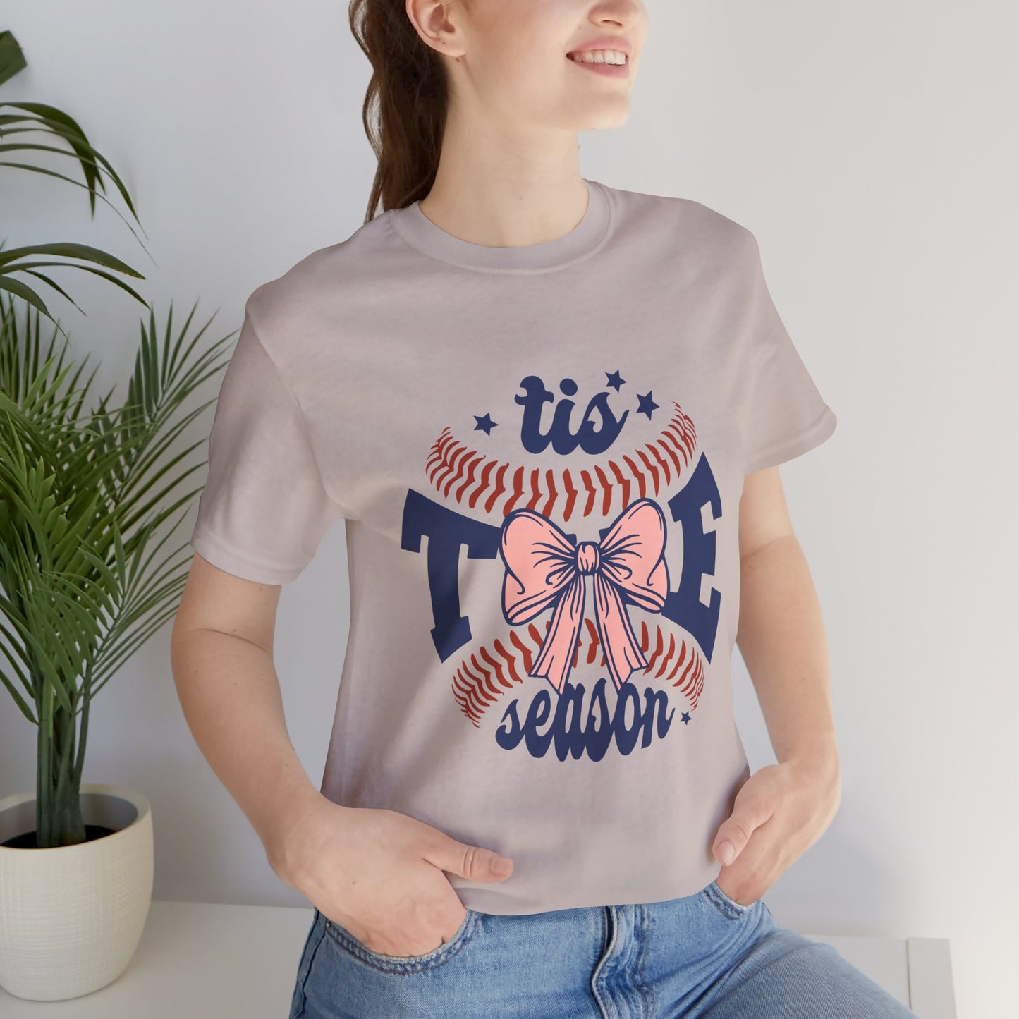 "Tis Tee Season Unisex Jersey Short Sleeve Tee - Perfect for Baseball Lovers"
