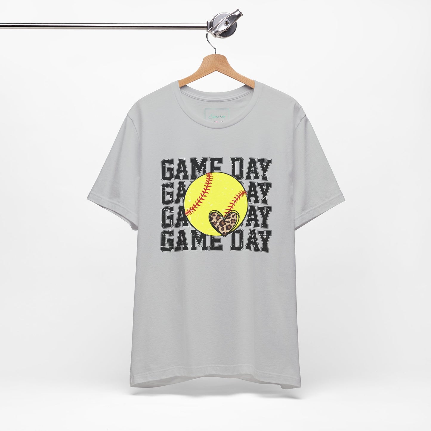 Softball Game Day Heart T Shirt (Light)