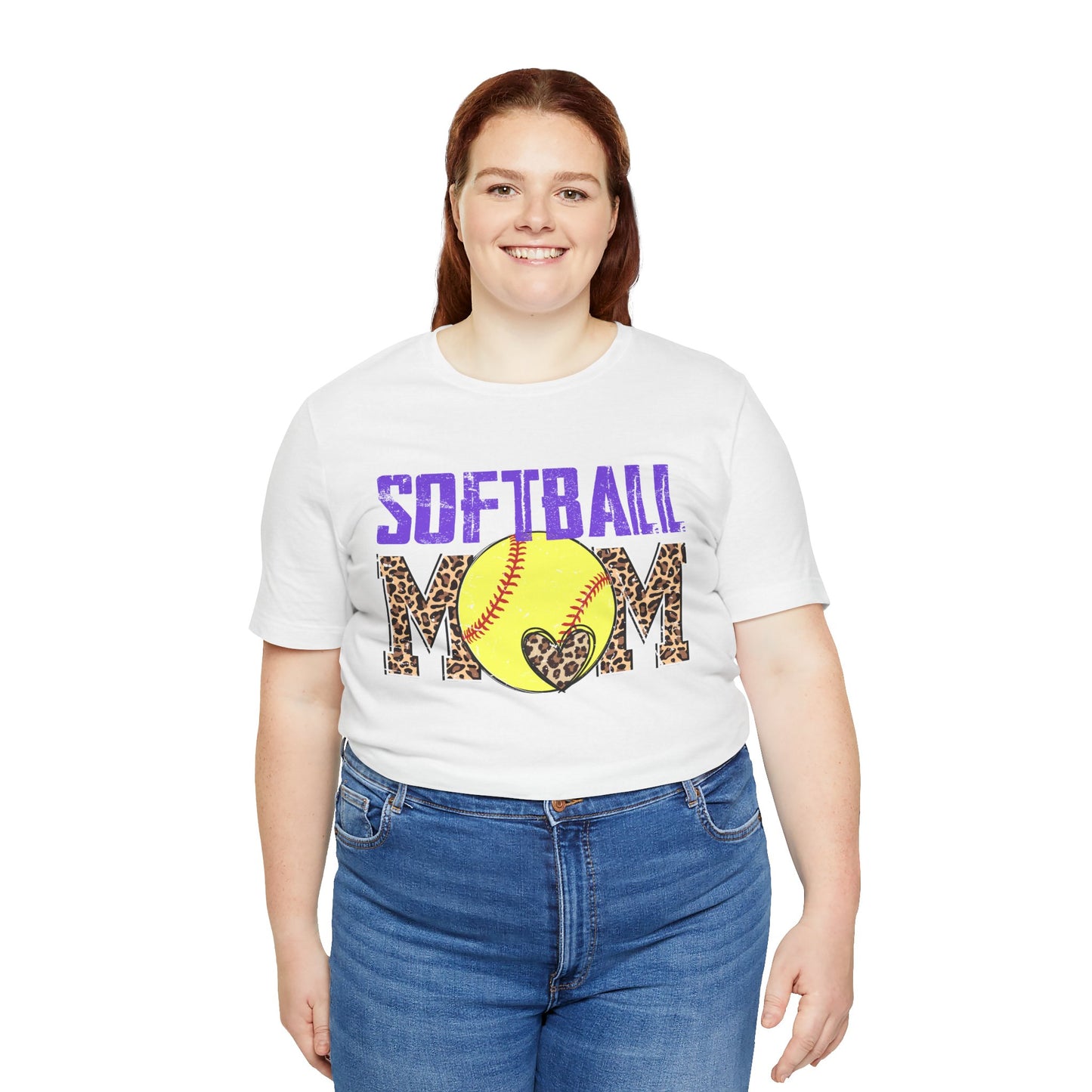 Leopard Softball Mom T Shirt (Light)