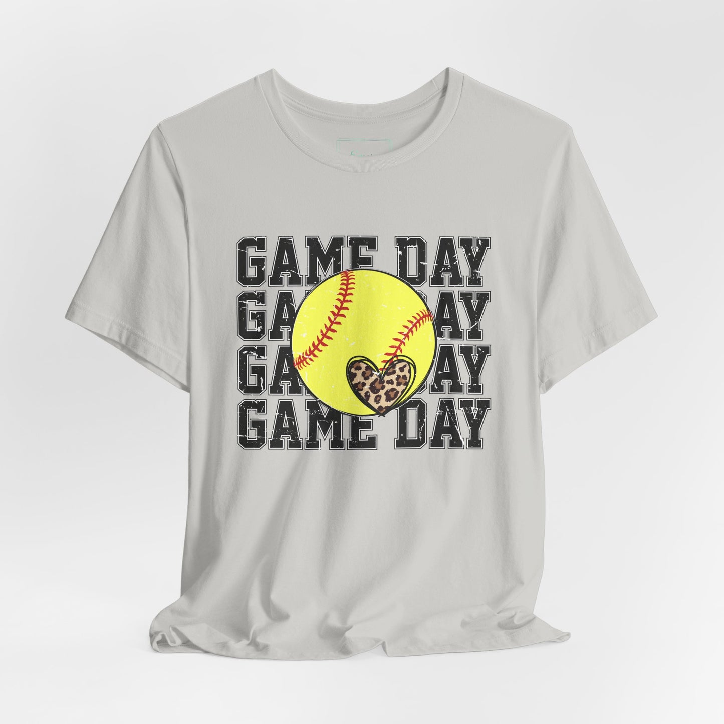 Softball Game Day Heart T Shirt (Light)