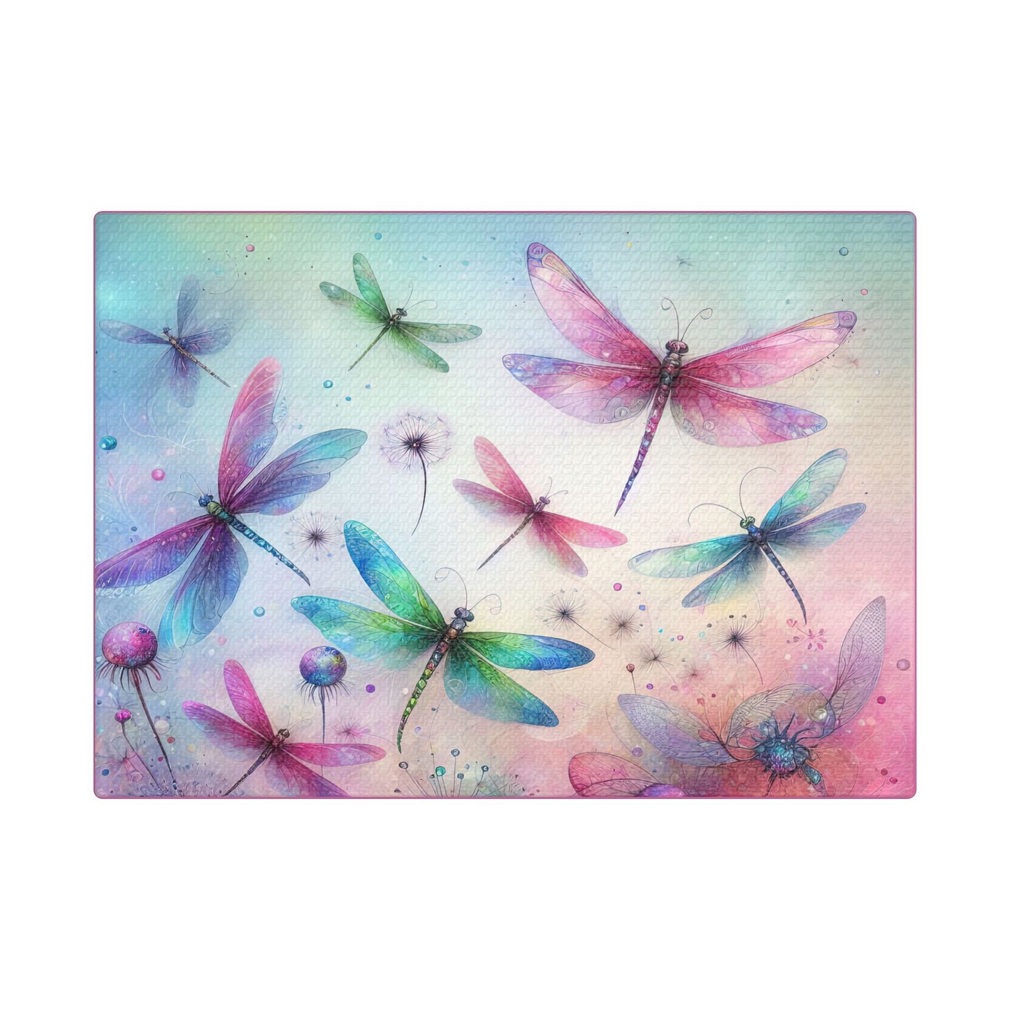 Satin Canvas Watercolor Dragonflies