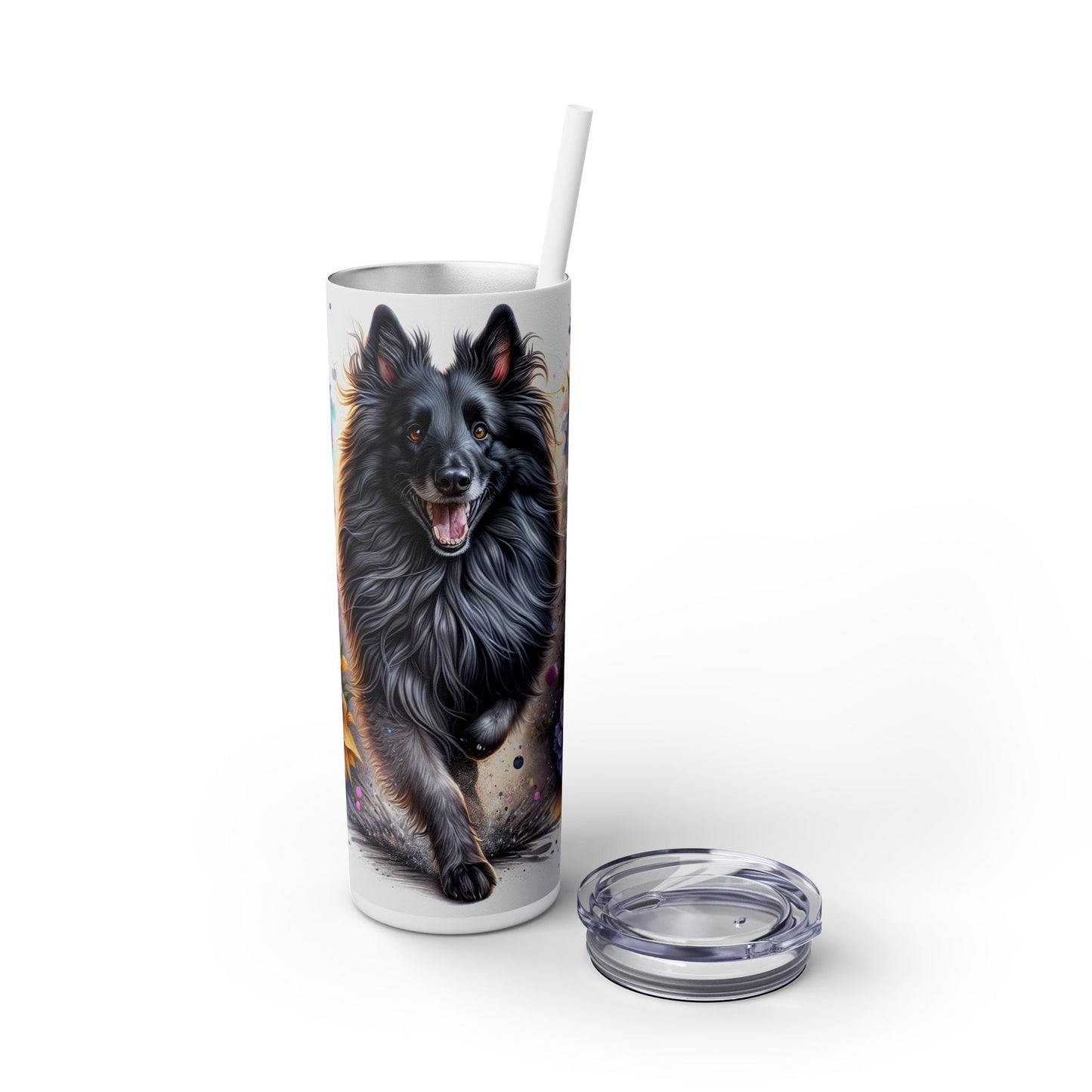 Belgian Tervuren Skinny Tumbler with Straw, 20oz