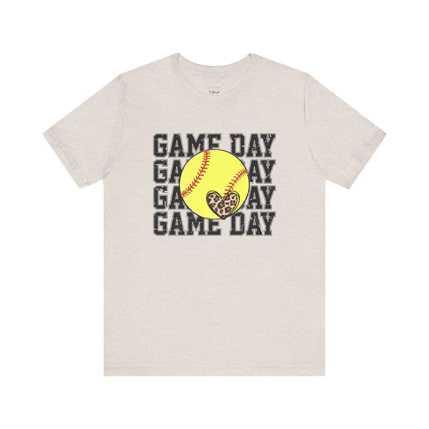 Softball Game Day Heart T Shirt (Light)