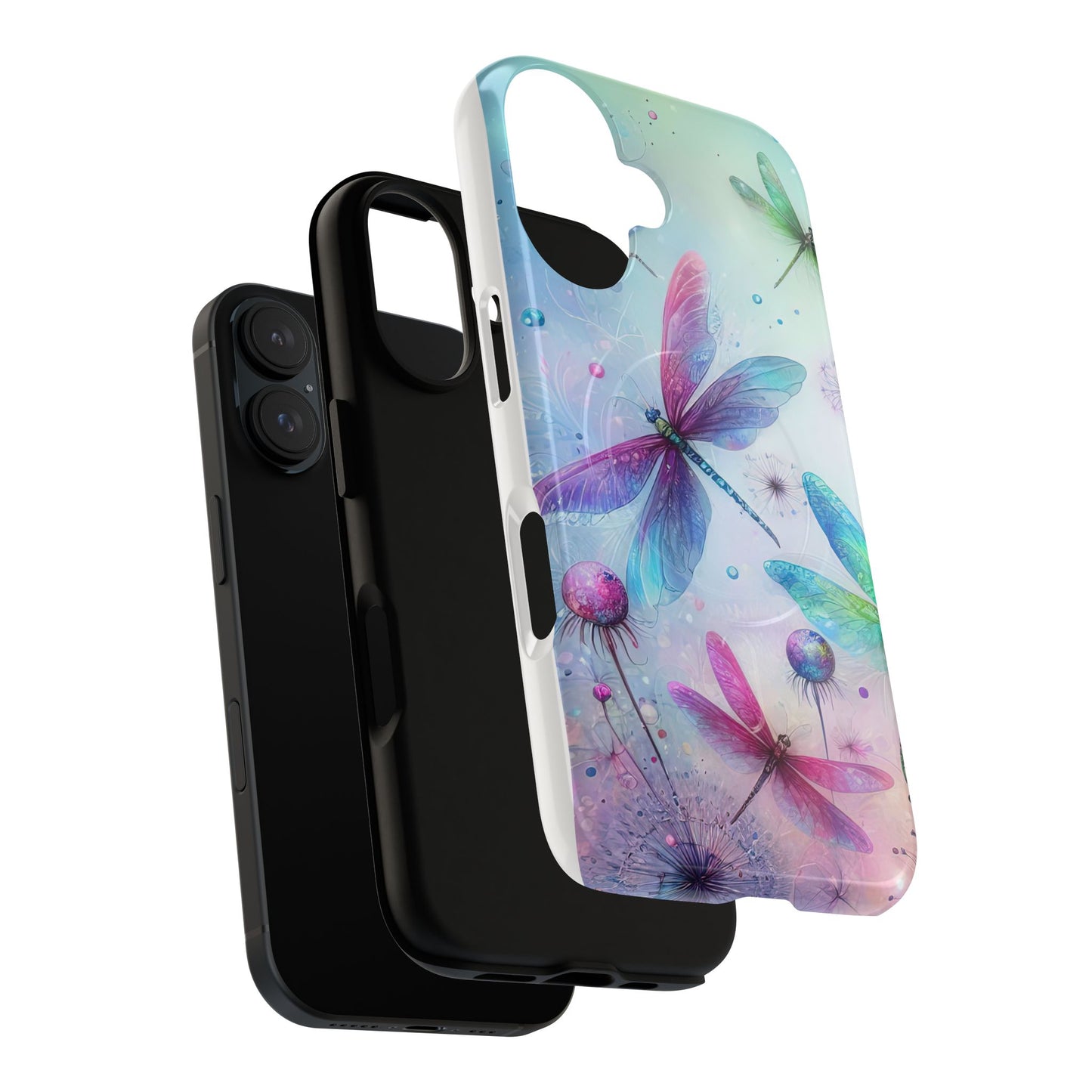 Magnetic Cases - Pastel Watercolor Dragonflies Design