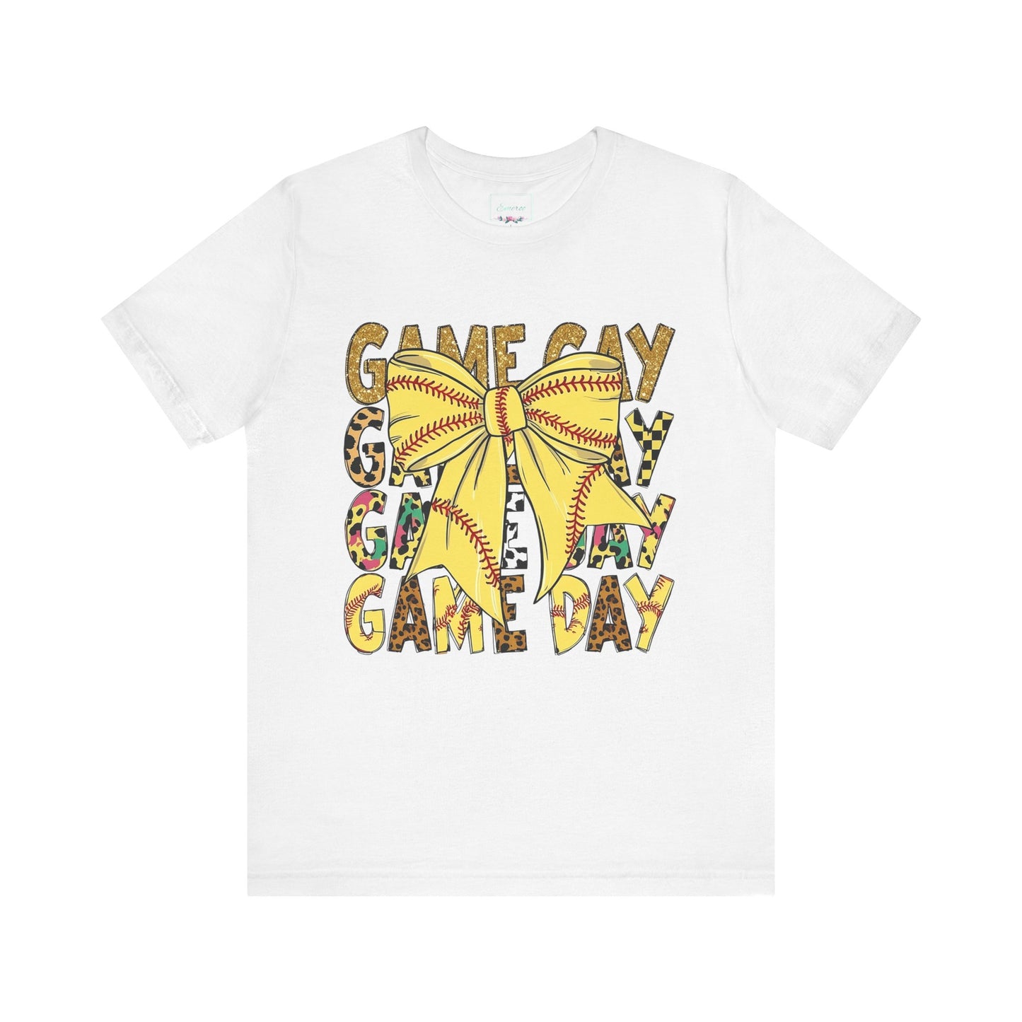 Softball Game Day Coquette Bow T Shirt