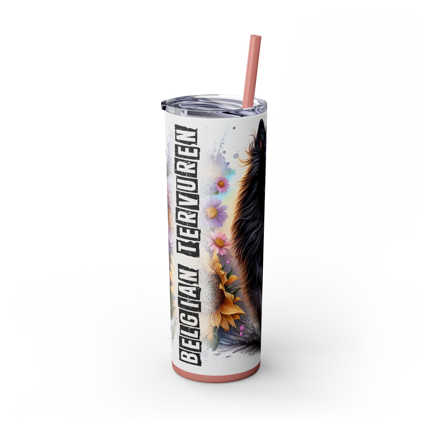 Belgian Tervuren Skinny Tumbler with Straw, 20oz