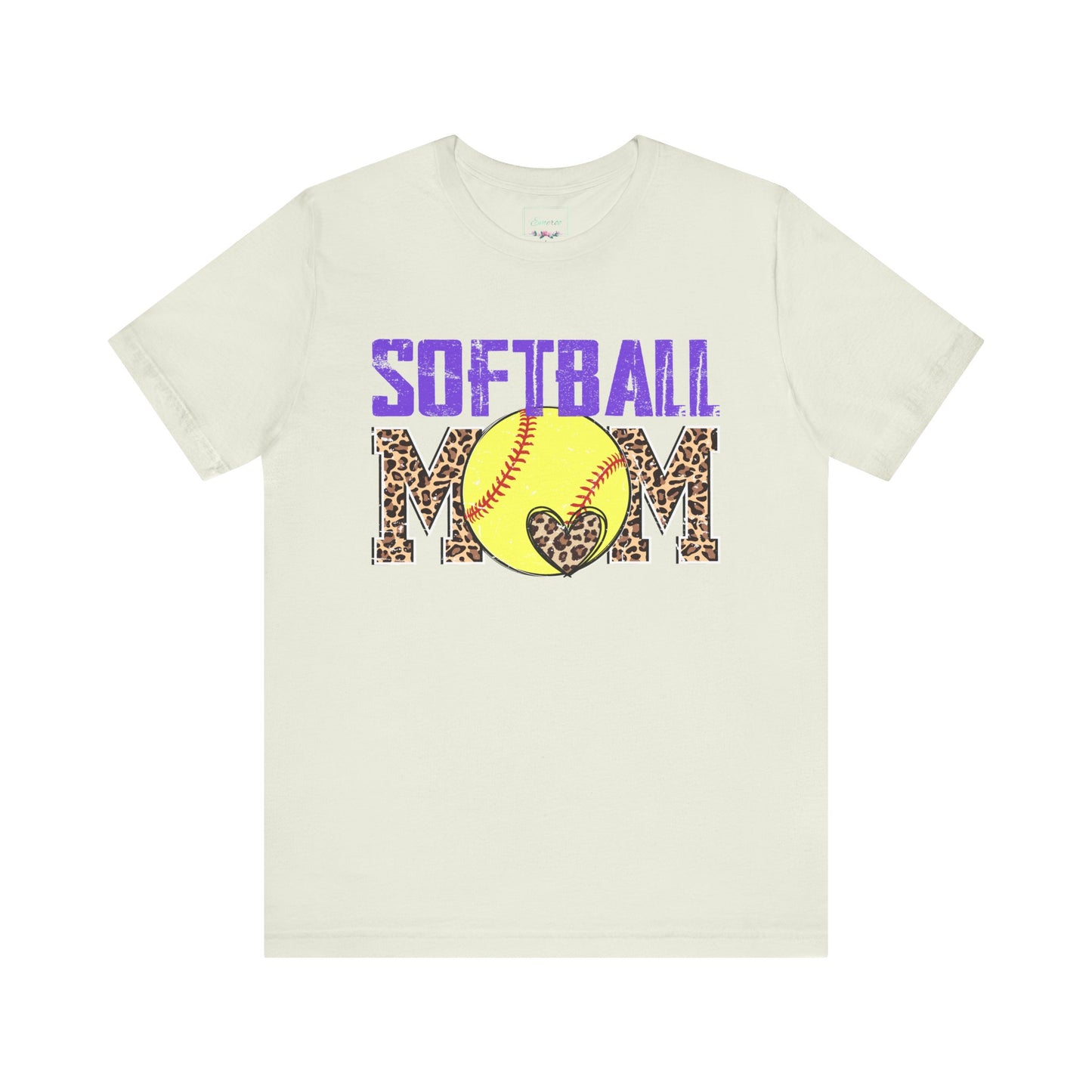 Leopard Softball Mom T Shirt (Light)