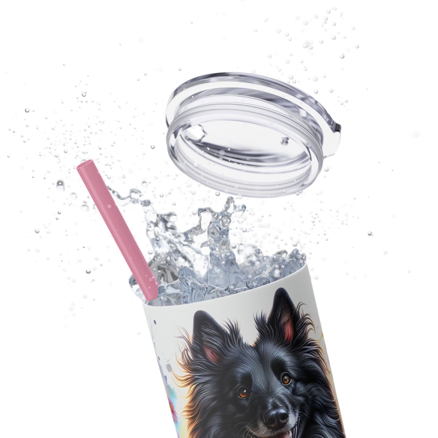 Belgian Tervuren Skinny Tumbler with Straw, 20oz