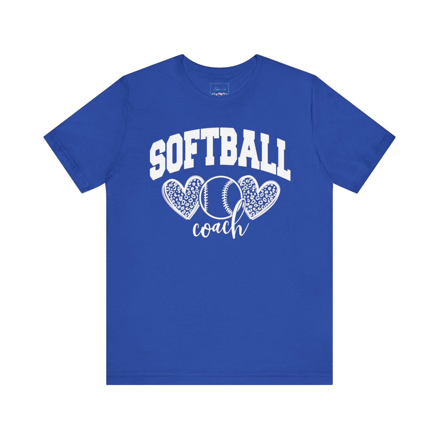 Softball Coach Hearts T Shirt (Light 3)