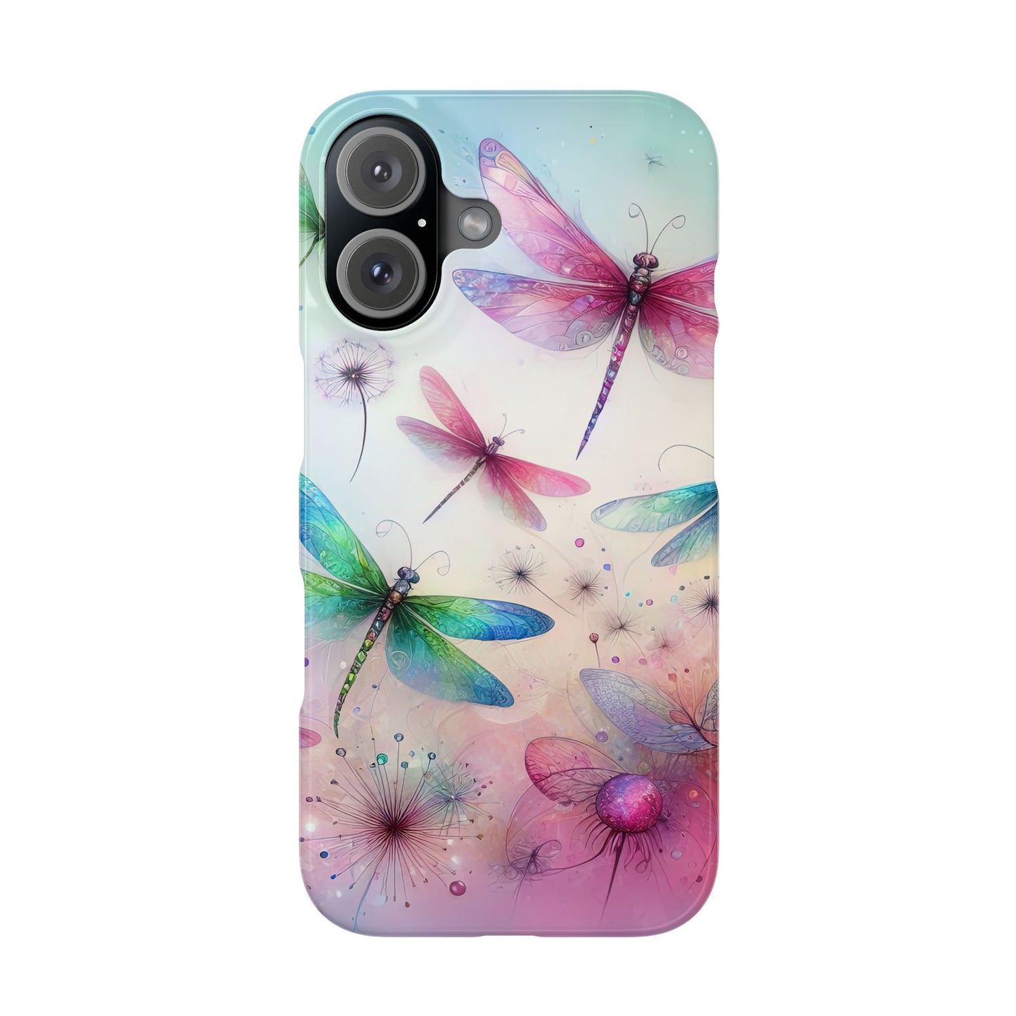 Slim Case - Pastel Watercolor Dragonfly iPhone Case
