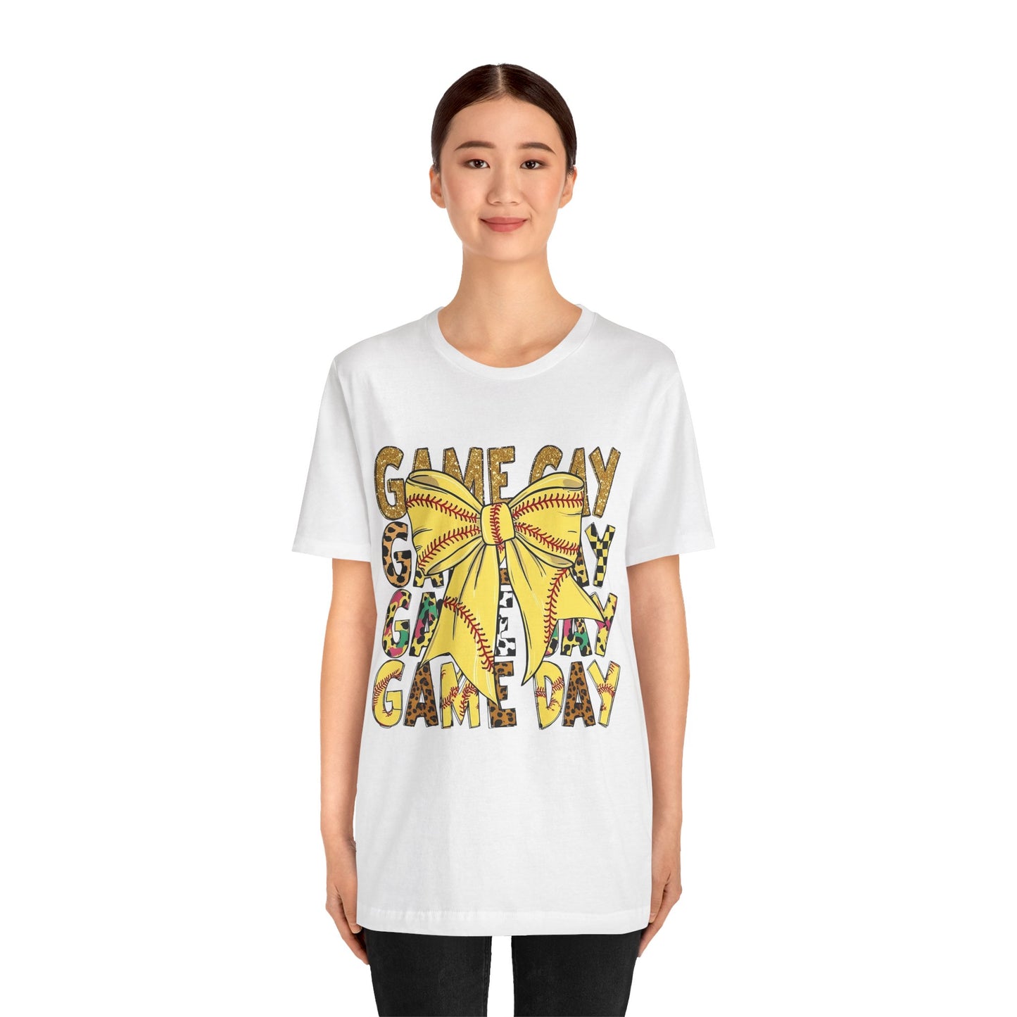 Softball Game Day Coquette Bow T Shirt