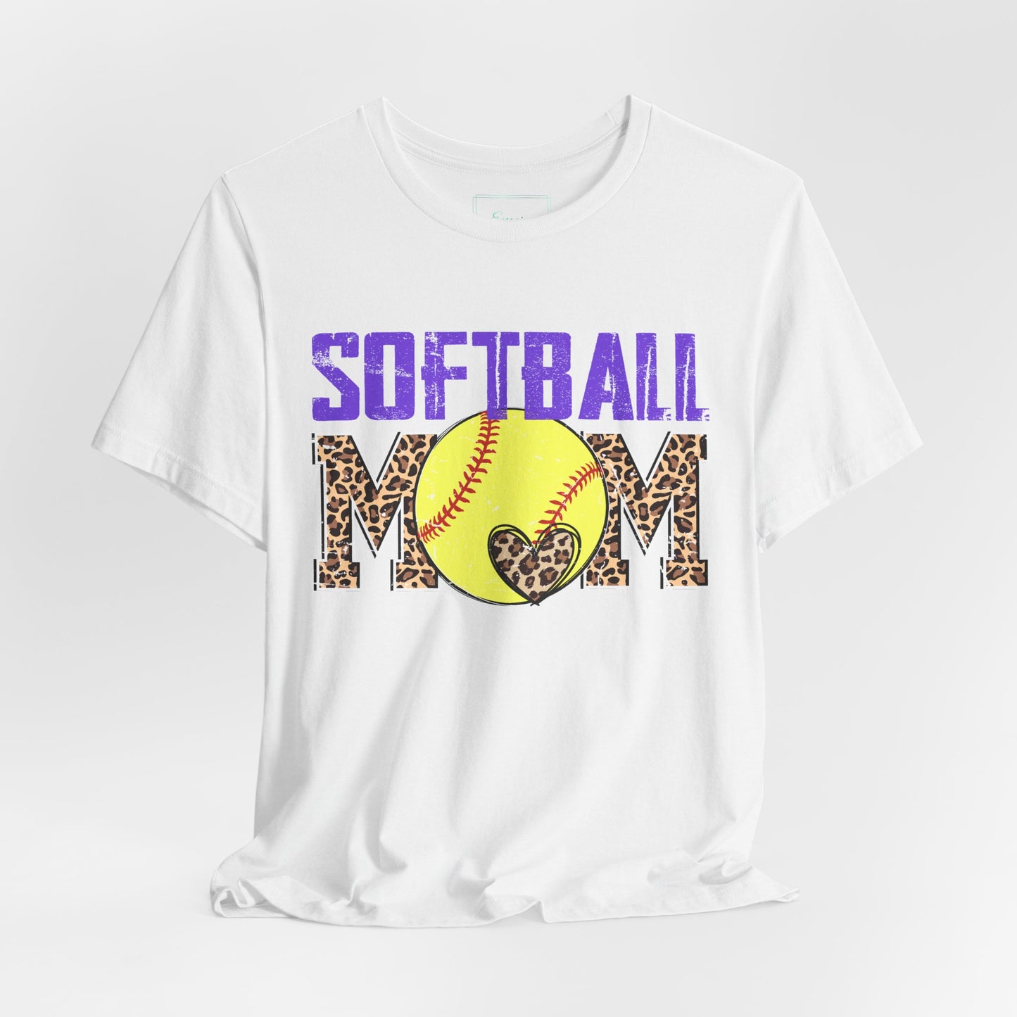 Leopard Softball Mom T Shirt (Light)