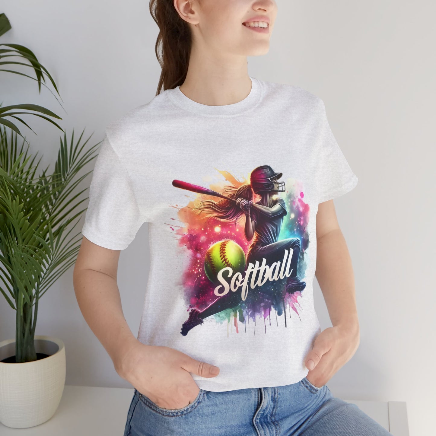 Paint splashed softball swing Jersey Tee