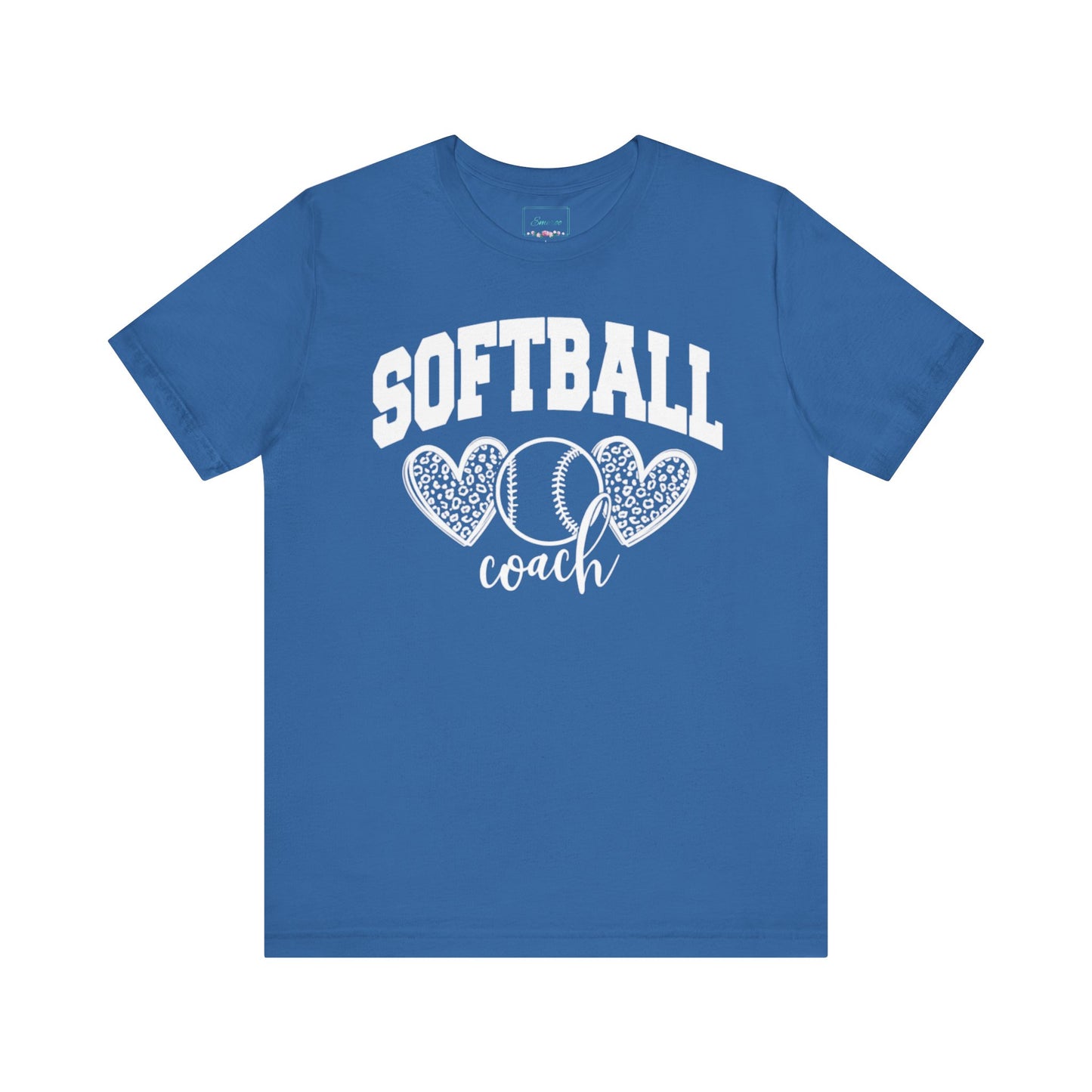 Softball Coach Hearts T Shirt (Light 3)
