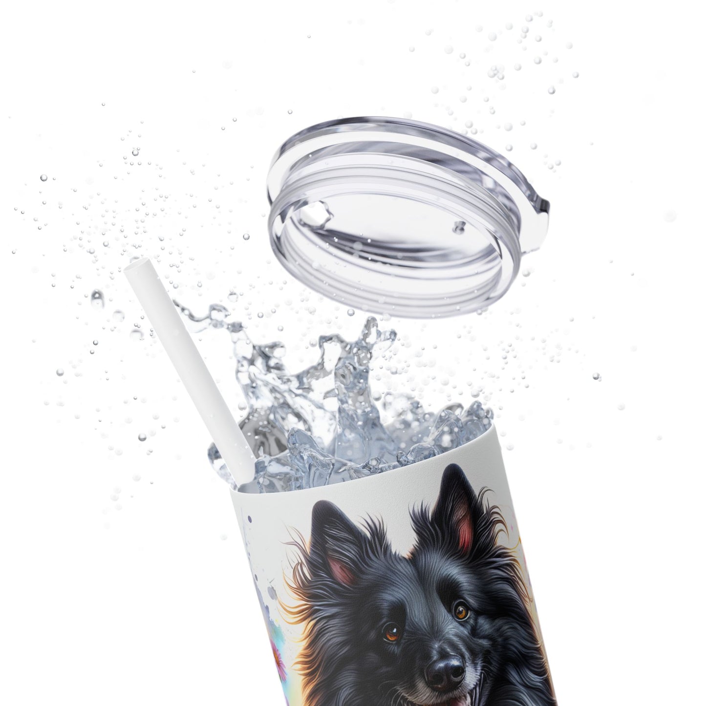 Belgian Tervuren Skinny Tumbler with Straw, 20oz